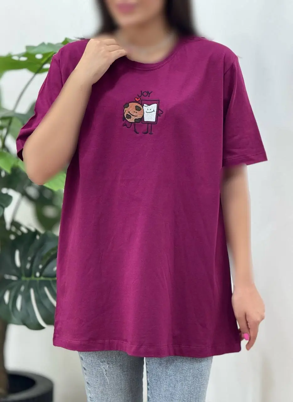 تیشرت زنانه گلدوزی دونات