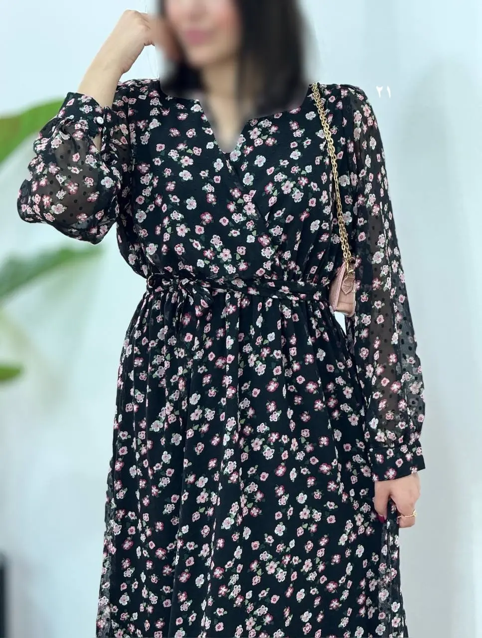 پیراهن بلند حریر آستردار آوا 1