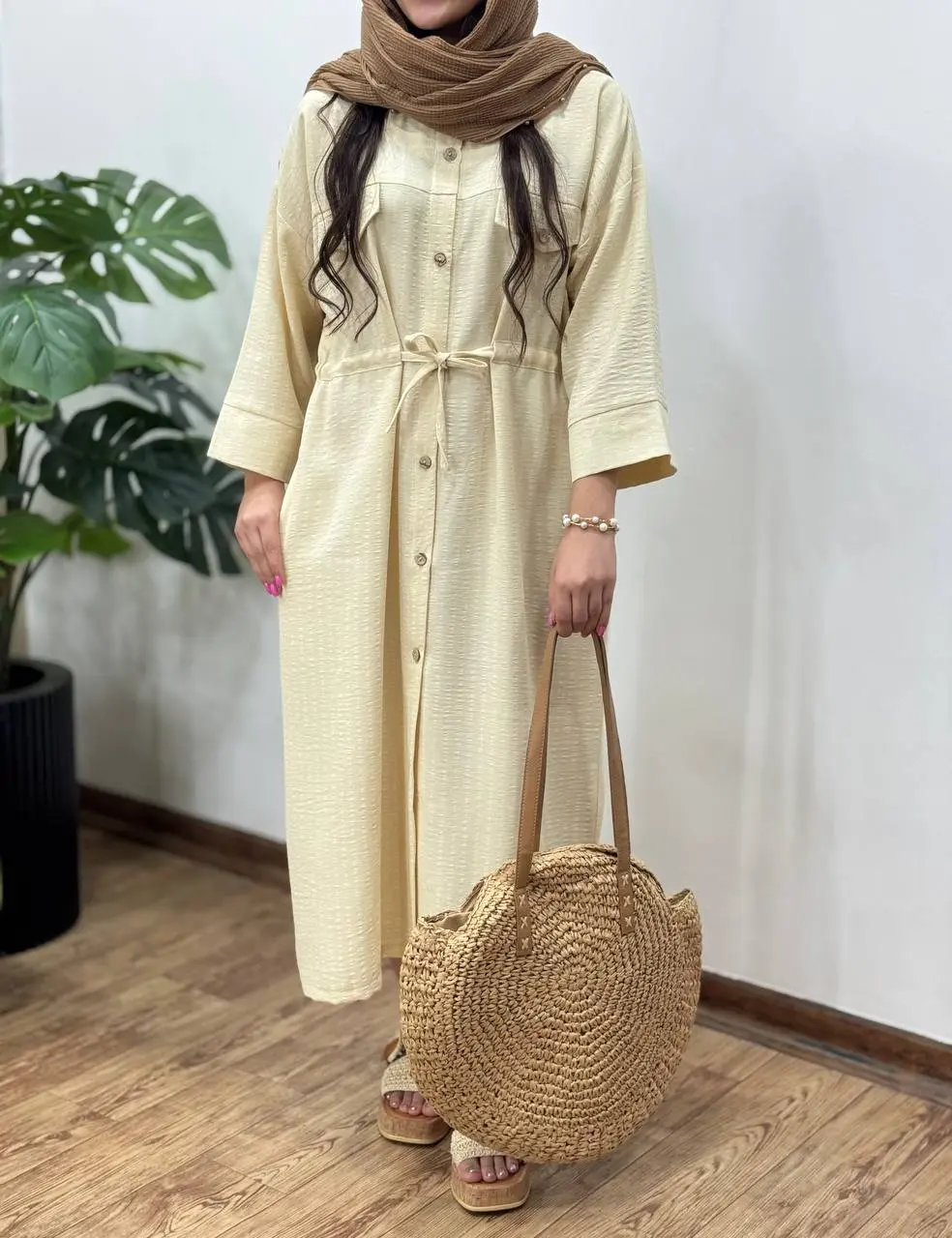 مانتو بلند کمر گت دار المیرا(با ارسال رایگان)