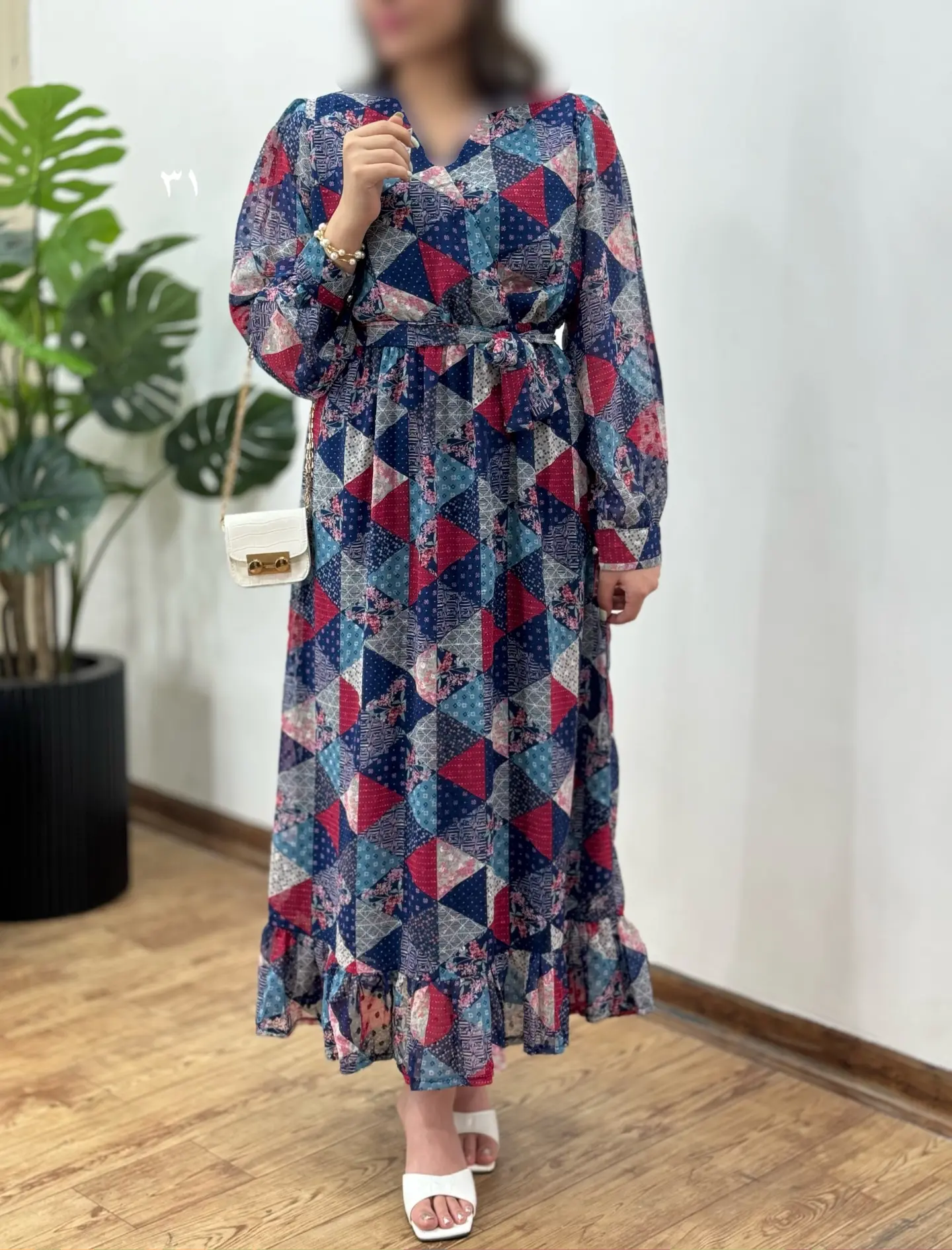 پیراهن بلند حریر آستردار آوا 1