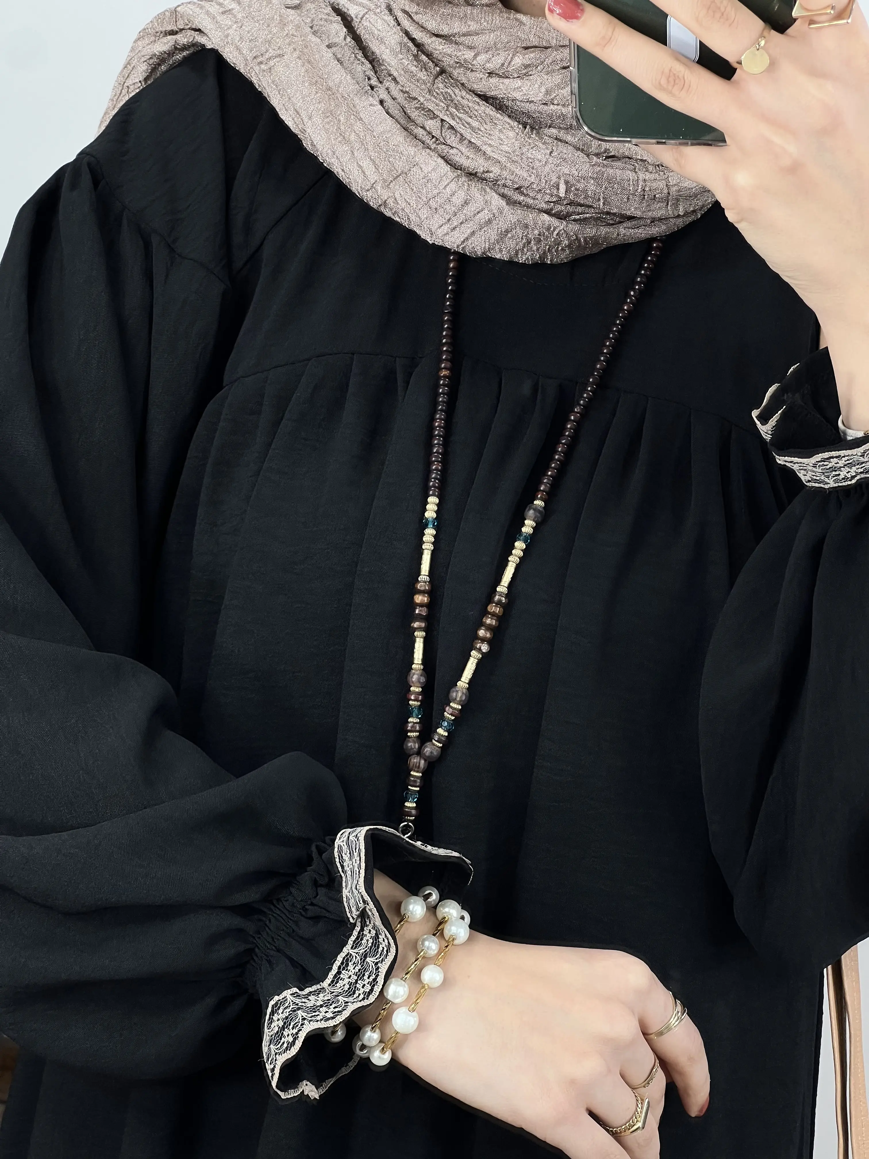 مانتو عبایی بلند رایلی کد ۵۱۲۵