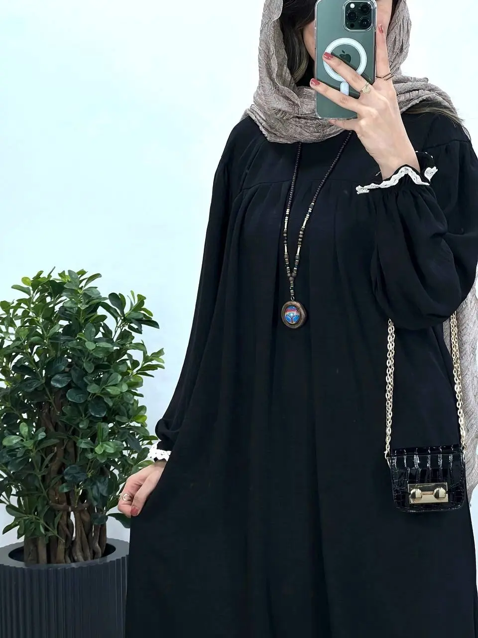 مانتو عبایی بلند رایلی کد ۵۱۲۵