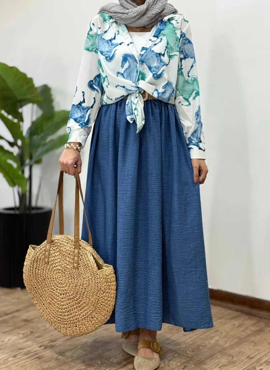 ست تونیک و دامن روژین