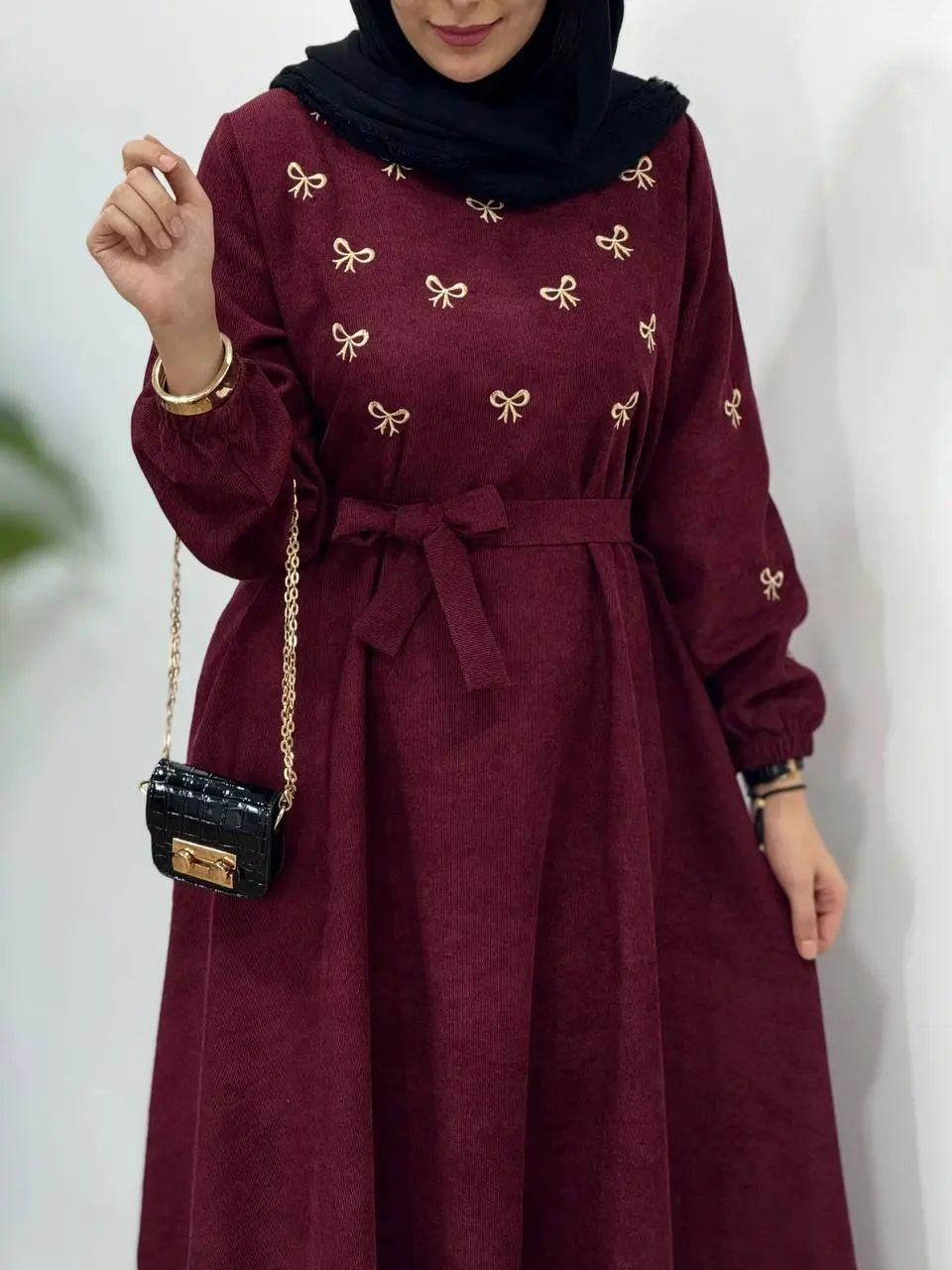 پیراهن مانتویی گلدوزی ثمن