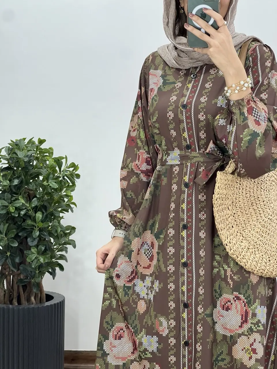 پیراهن بلند دکمه دار شرمیلا 3