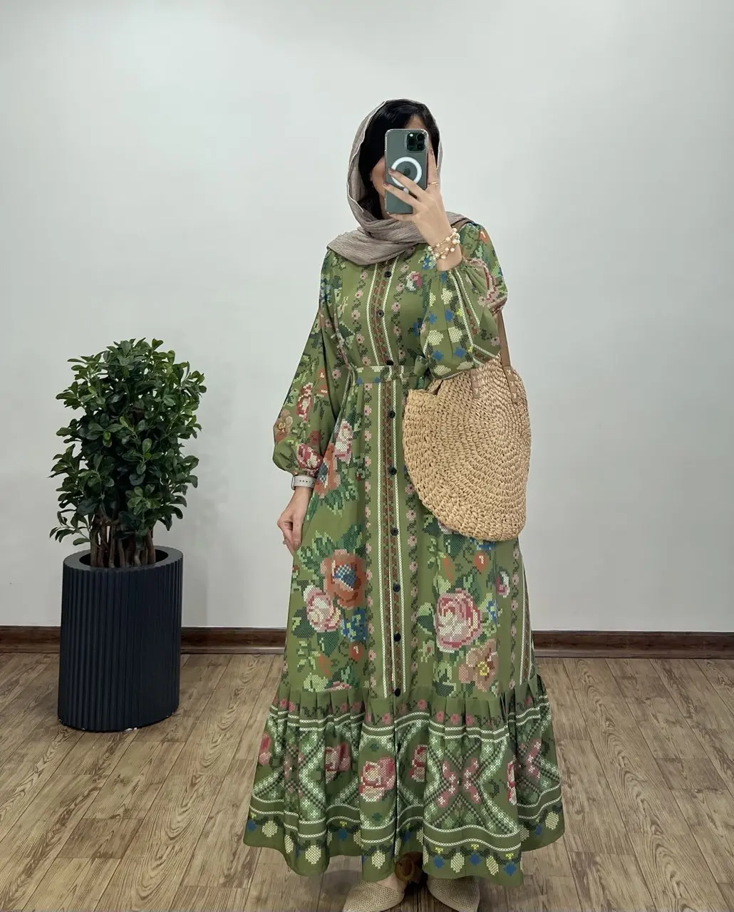پیراهن بلند دکمه دار شرمیلا 3