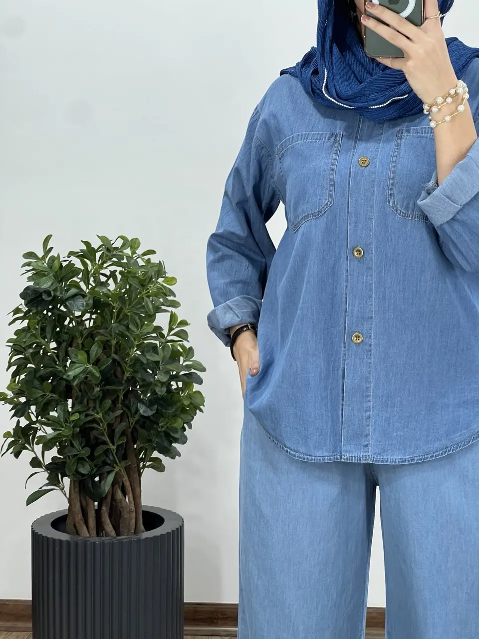 مانتو جین کاغذی بهنوش