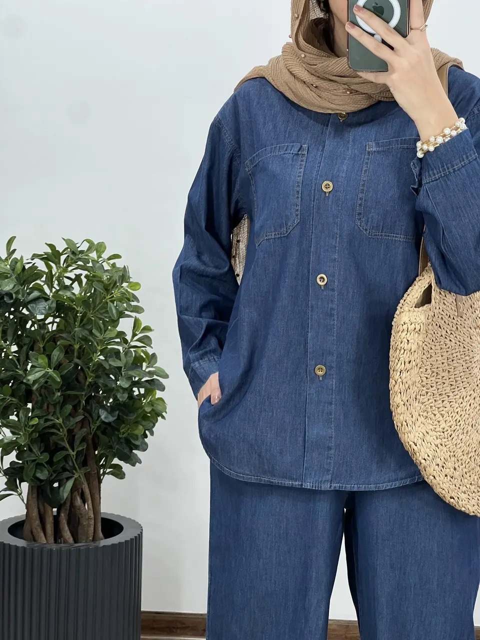مانتو جین کاغذی بهنوش