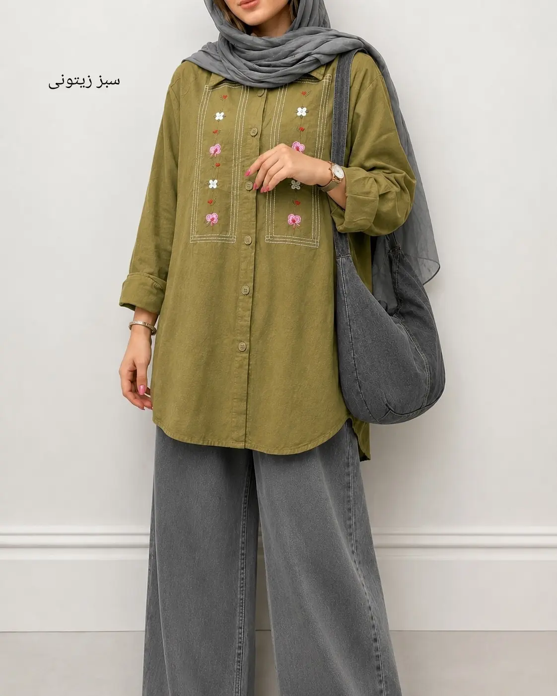 مانتو لینن گلدوزی مارینا 2