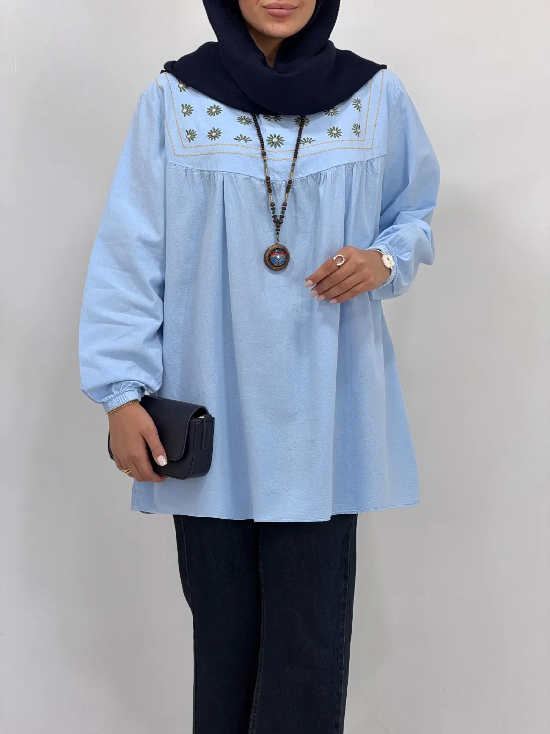 مانتو لینن گلدوزی پونه 1