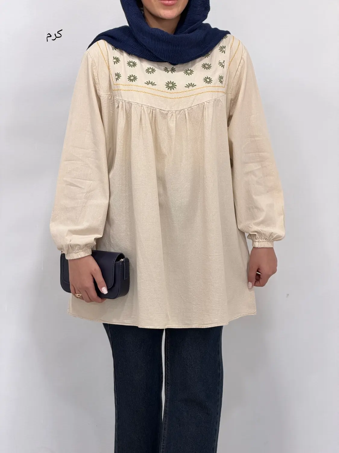 مانتو لینن گلدوزی پونه 1