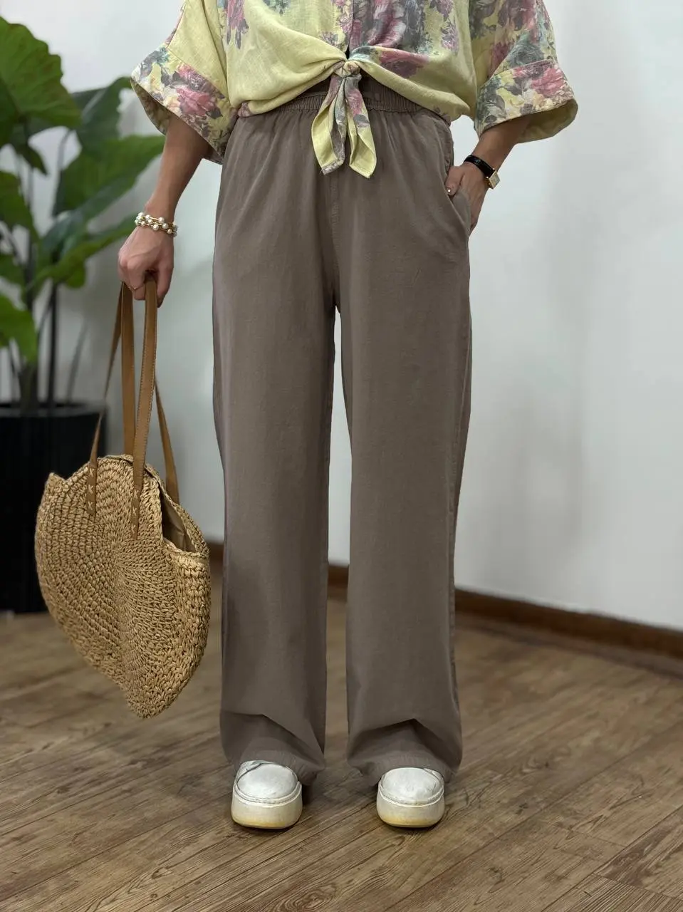شلوار لینن نیم بگ کاتیا 4