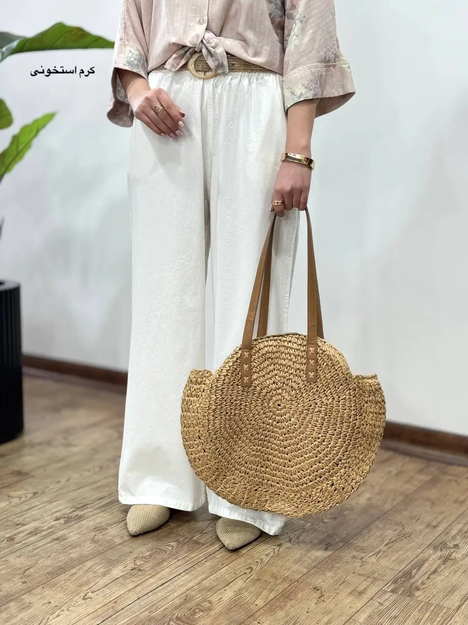 شلوار لینن نیم بگ آیسو کاتیا