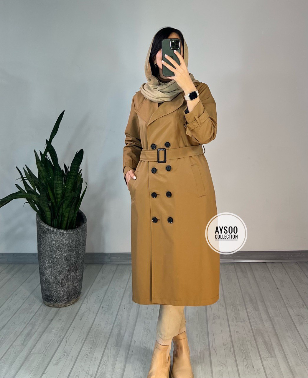 بارونی بلند آستردار لاله