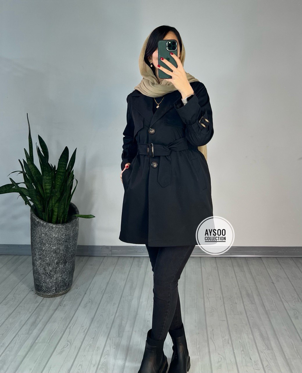بارونی آستردار کمرکش