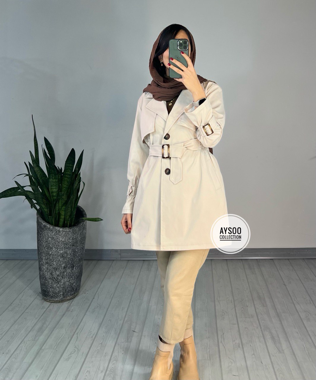 بارونی آستردار کمرکش