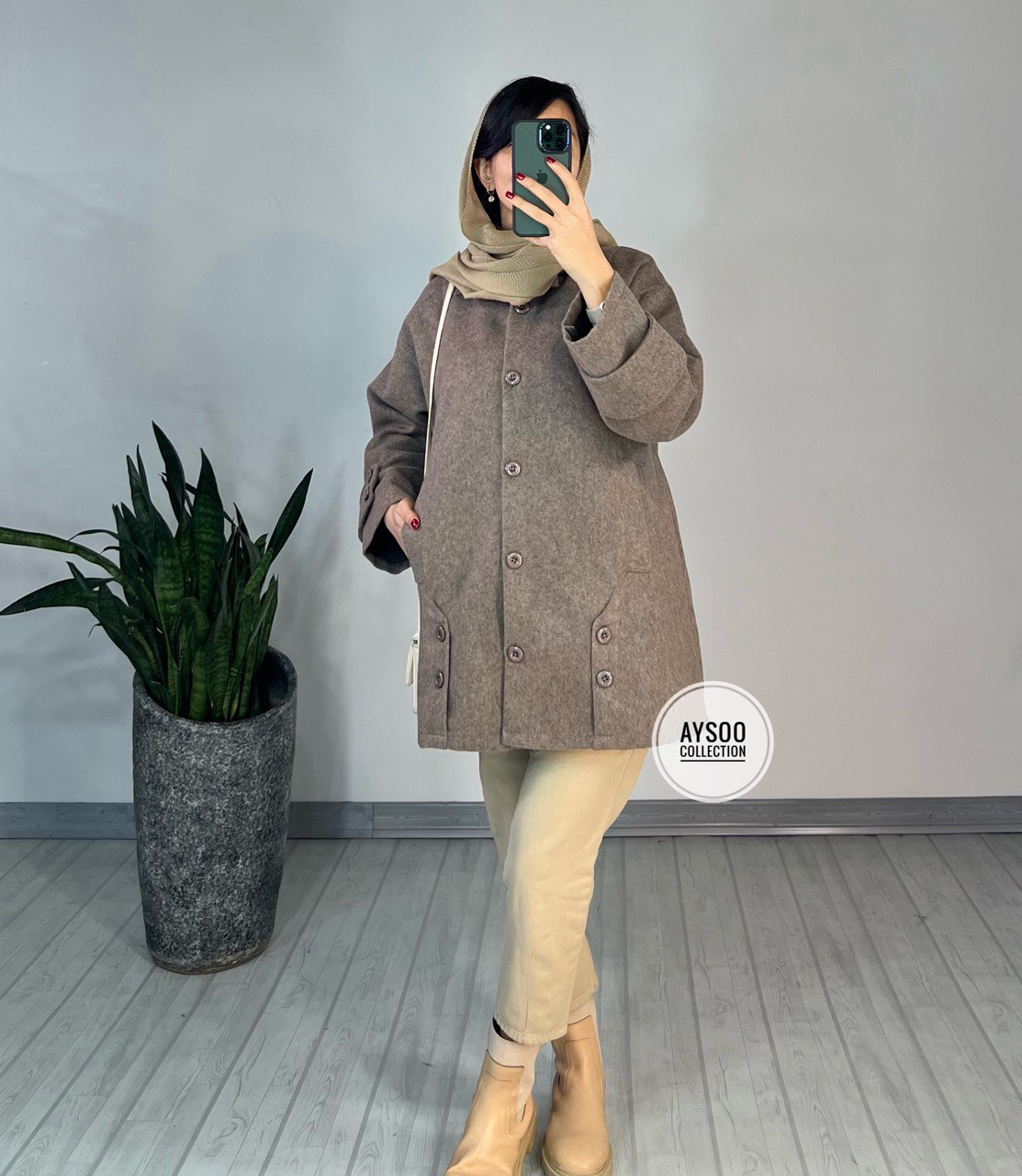 پالتو دکمه دار آینه