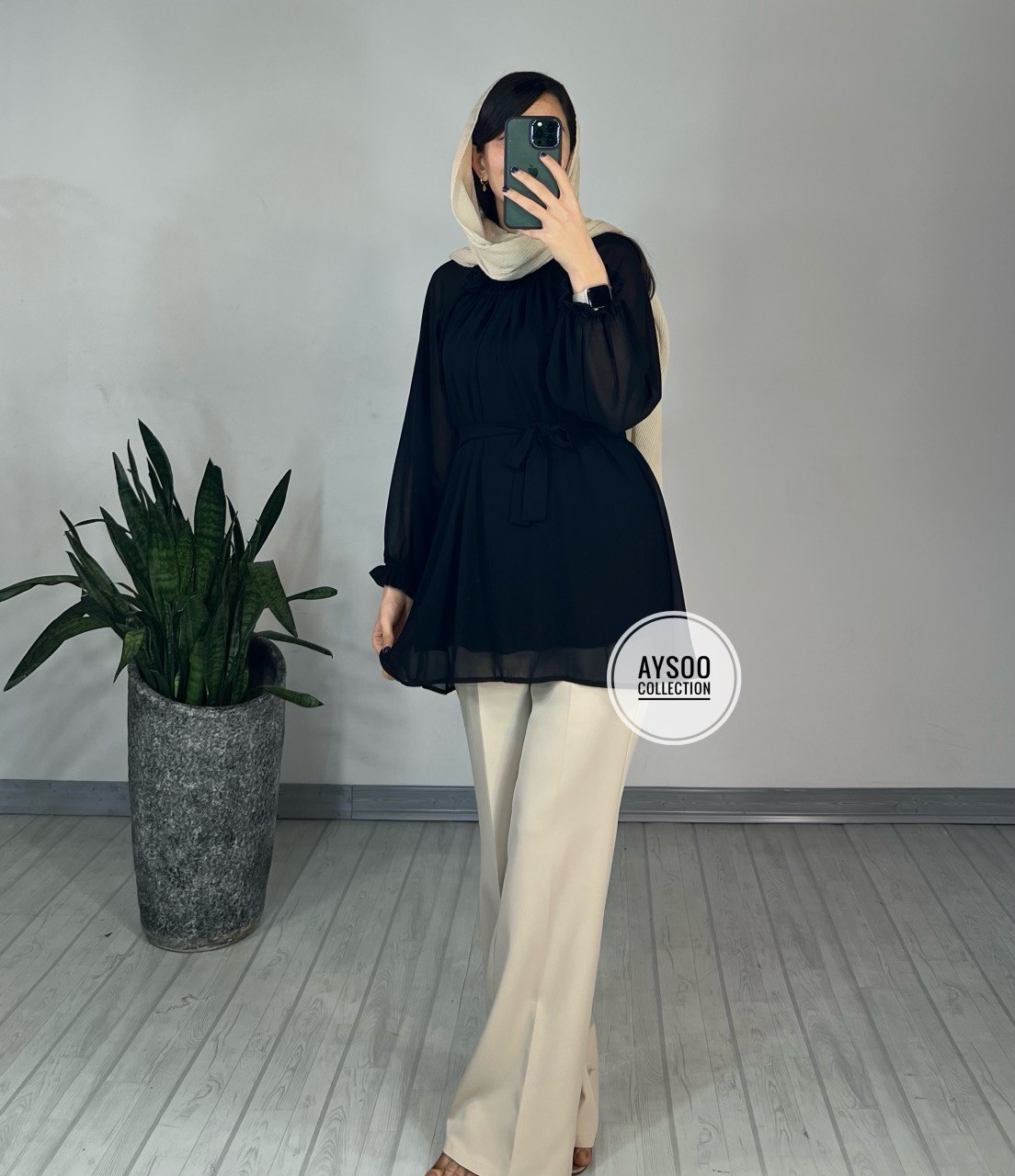 تونیک حریر گل رز