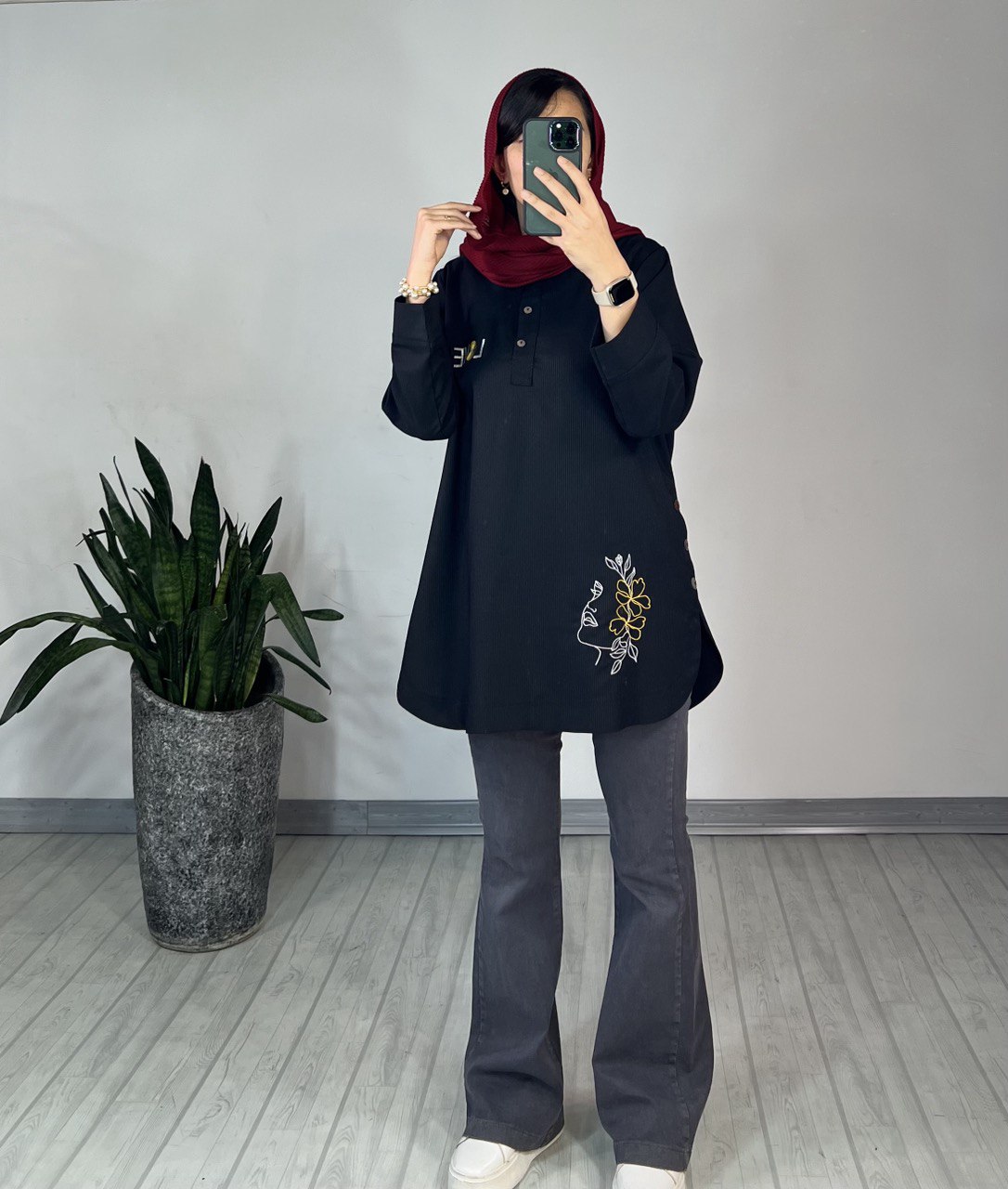 مانتو جلو بسته سپیدار(ایراد دار)