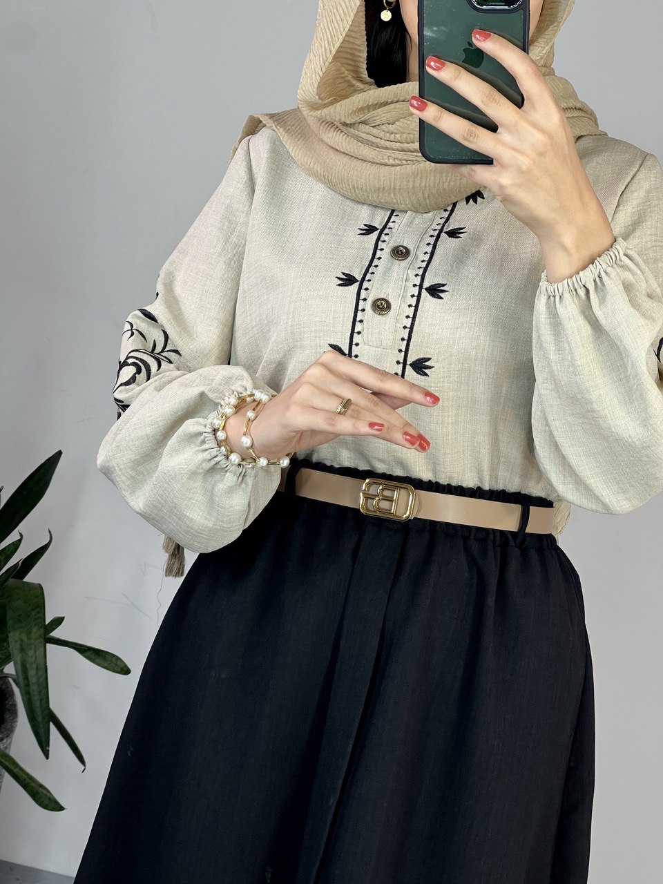 ست بلوز و دامن گلدوزی
