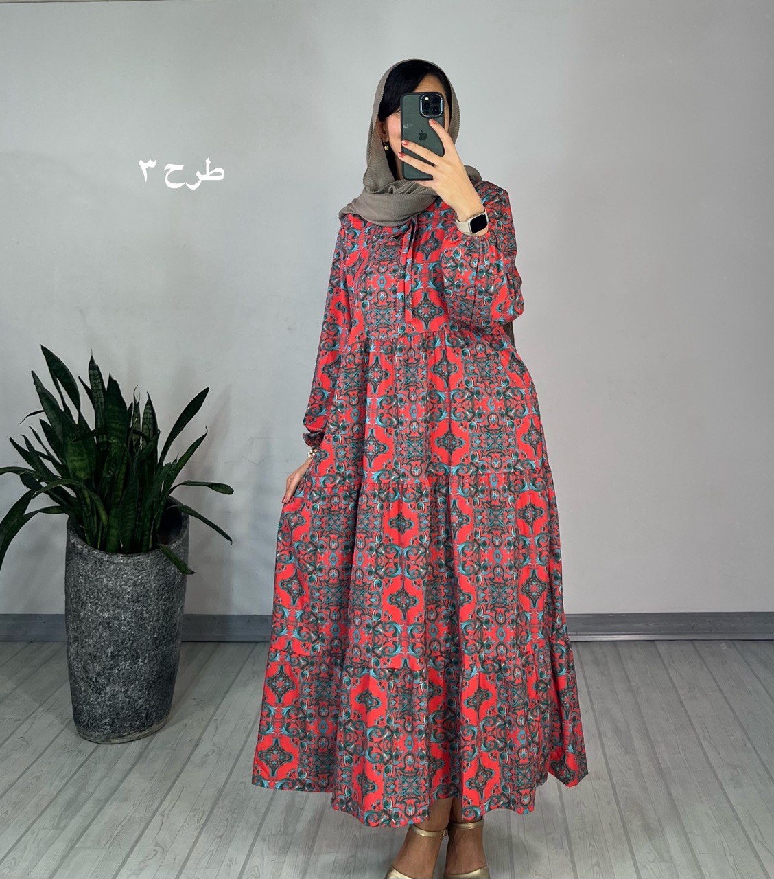 پیراهن طرحدار مزونی 60