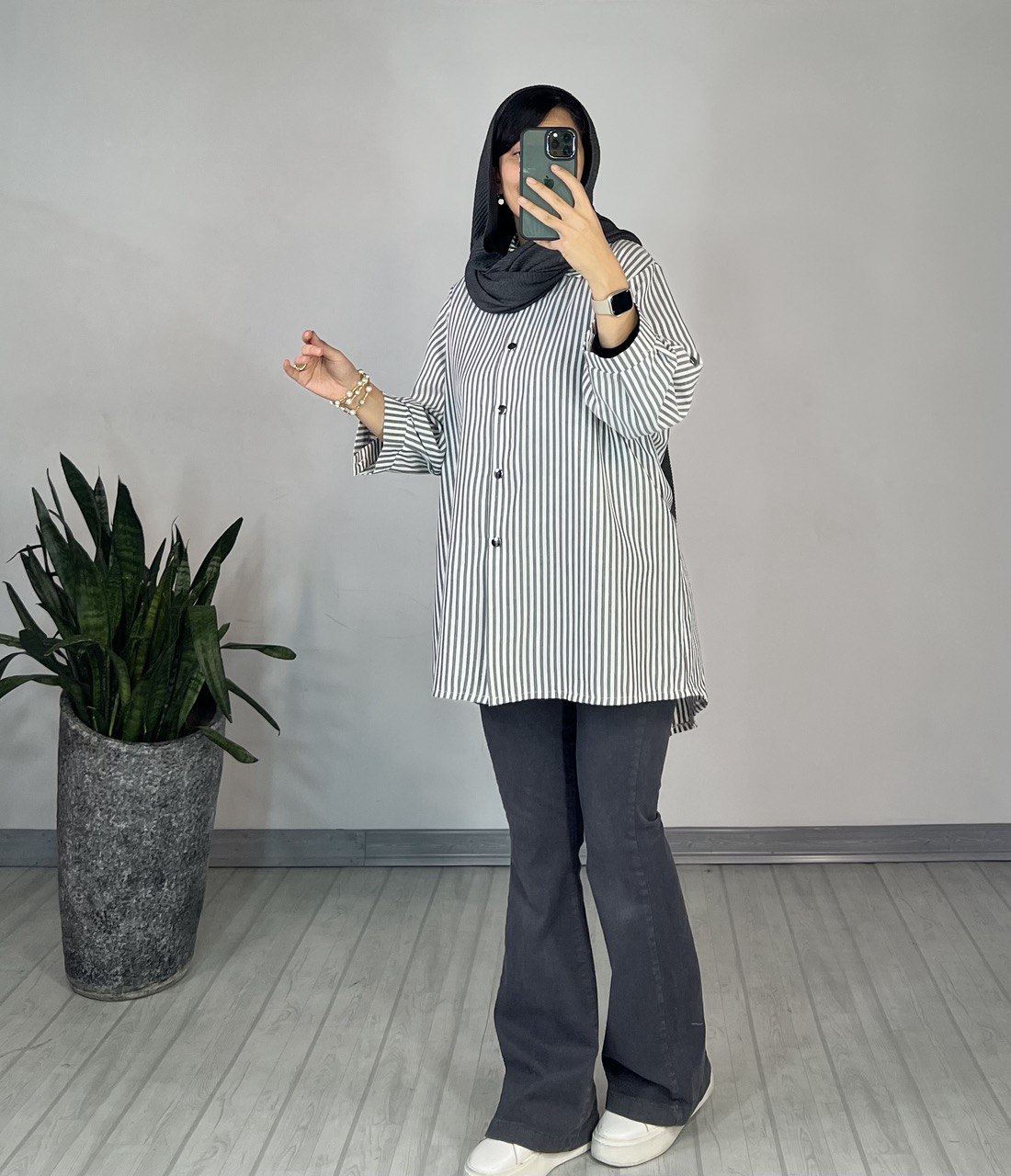 مانتو دکمه دار سالینا 1