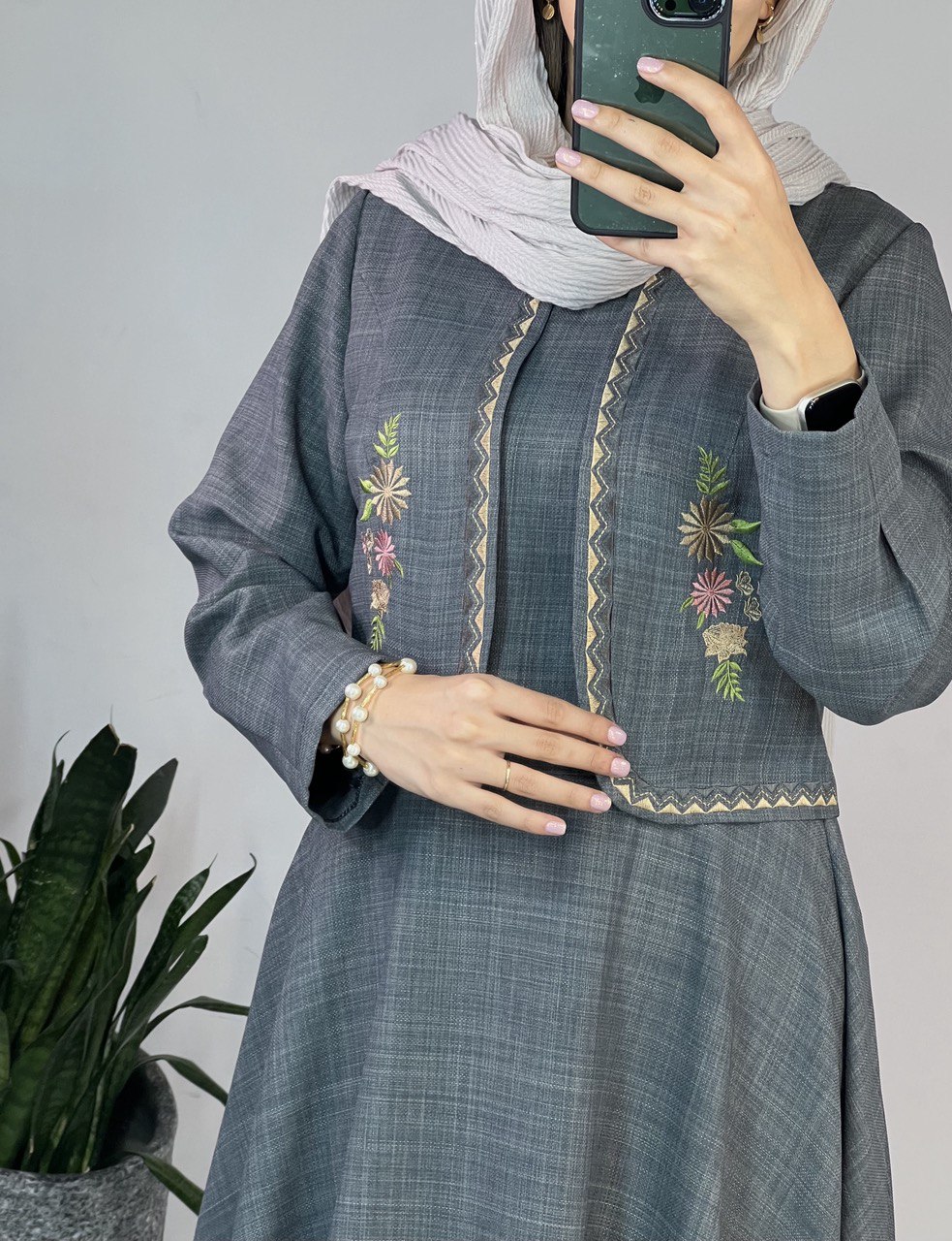 ست سارافون بلند به همراه کت گلدوزی