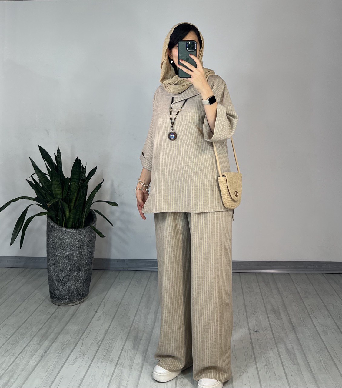ست تونیک و شلوار تافته 1