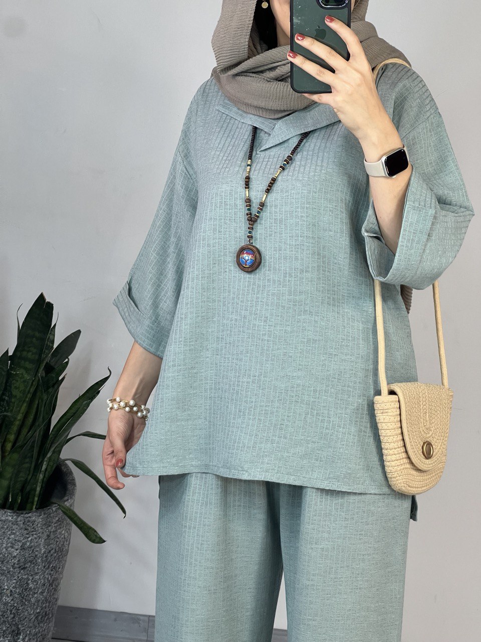 ست تونیک و شلوار تافته 1