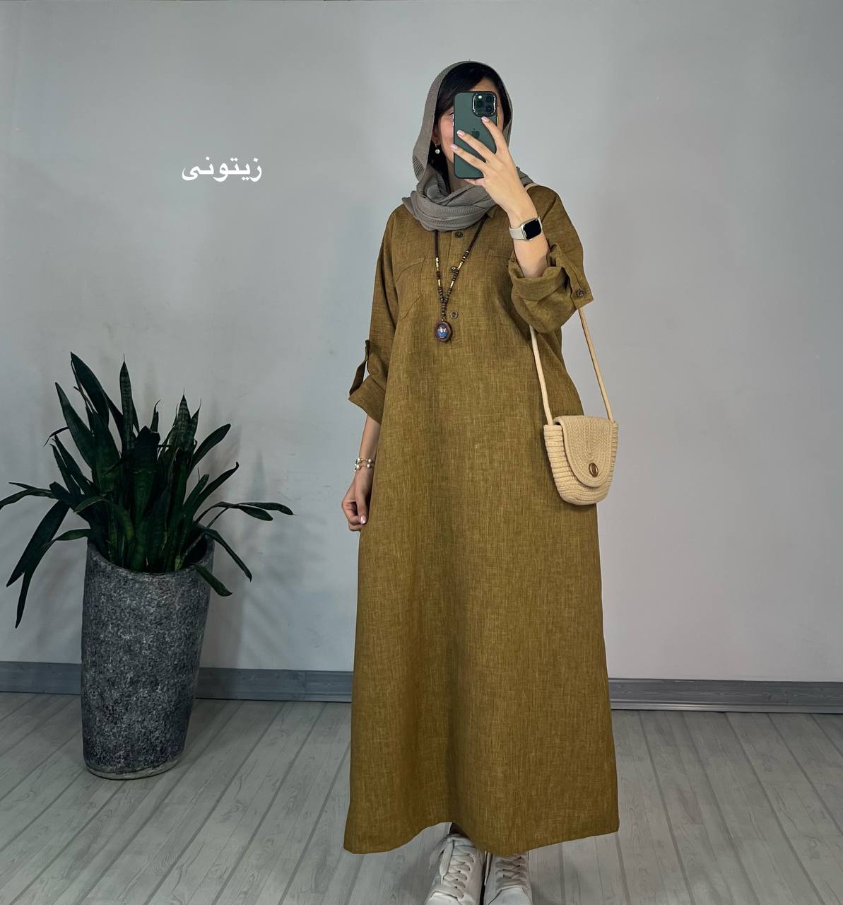 مانتو بلند آویشن(به همراه کمربند)