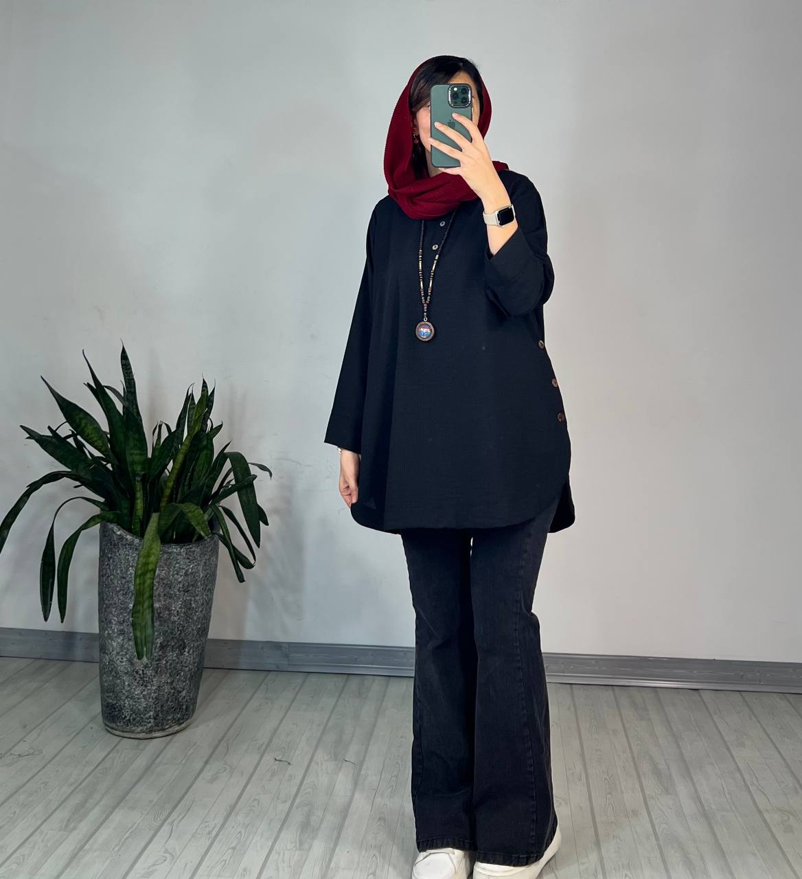 مانتو راه راه سه دکمه
