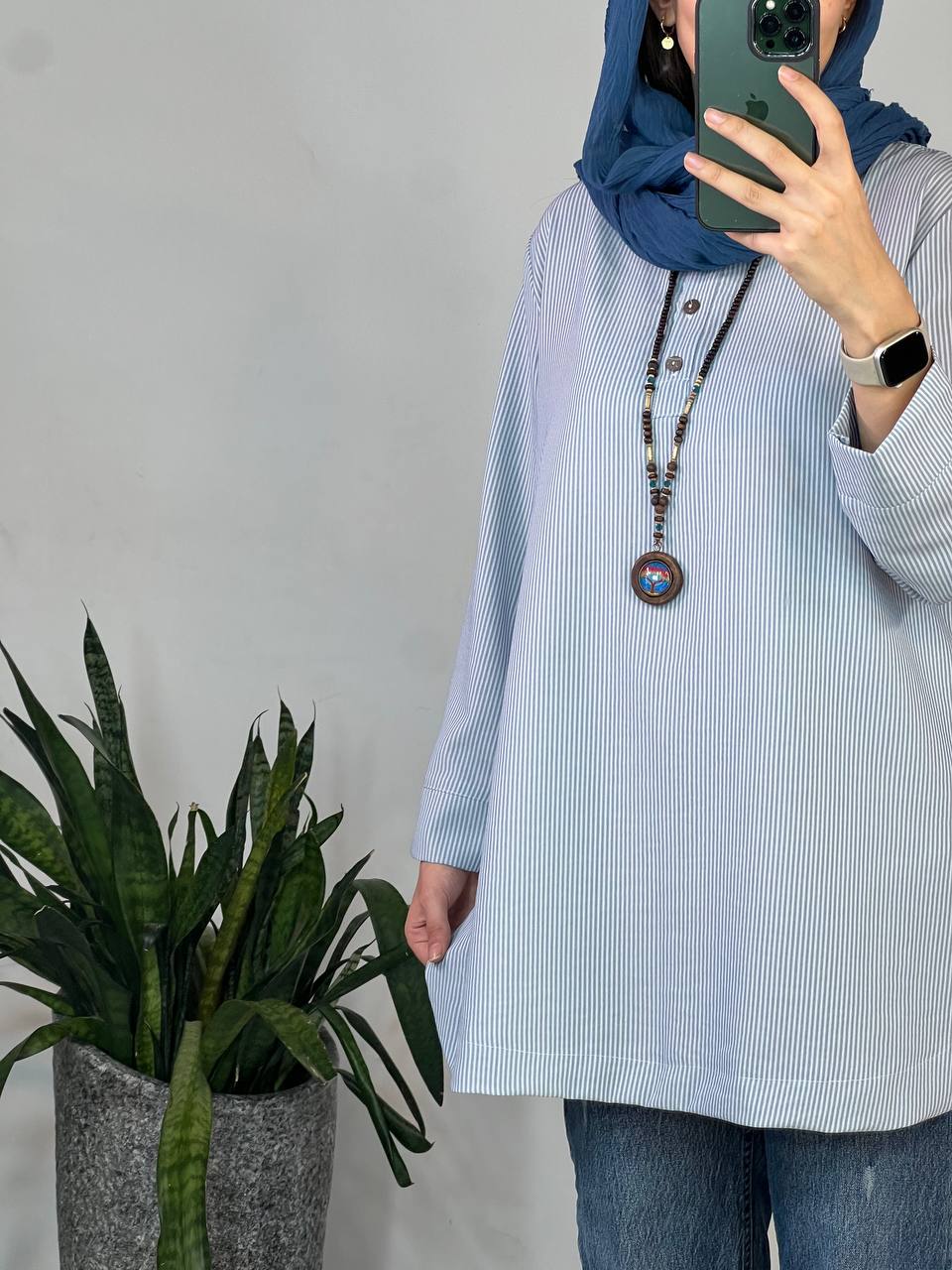 مانتو راه راه سه دکمه