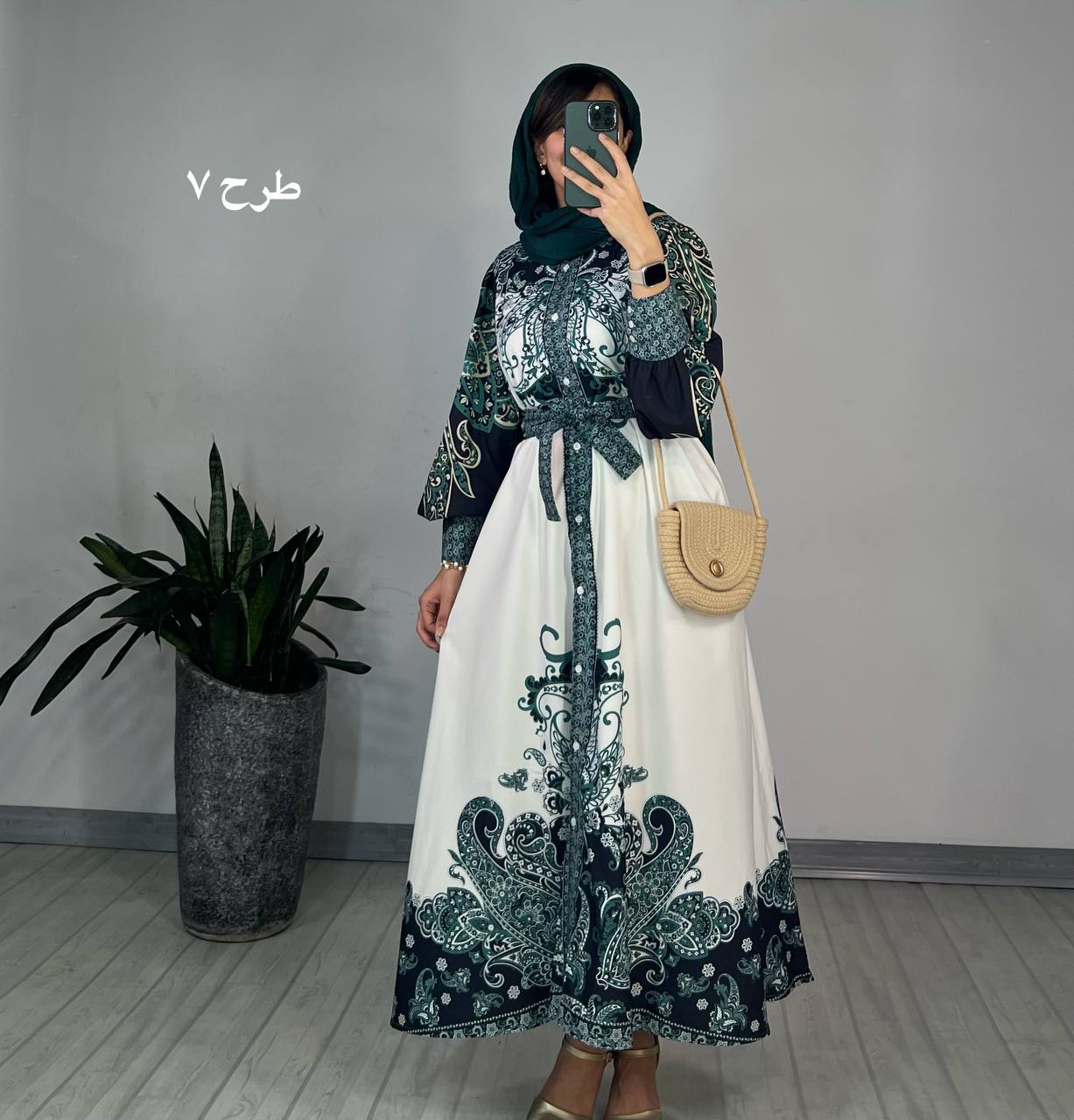 پیراهن مزونی آنا همراه با کمربند