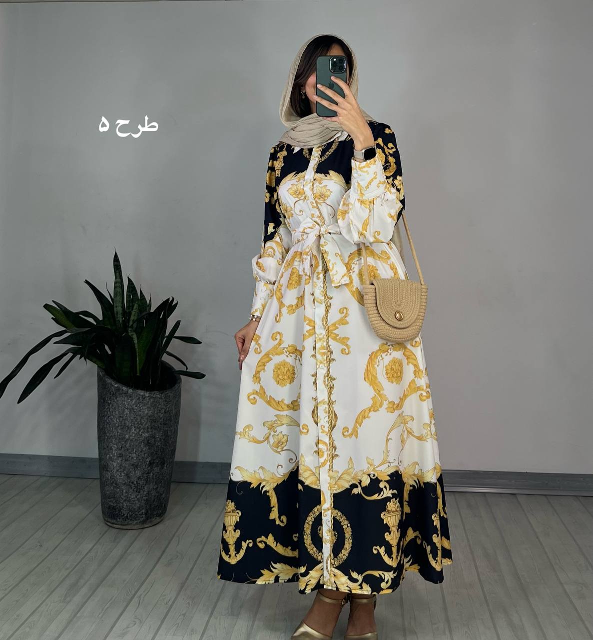 پیراهن مزونی آنا همراه با کمربند