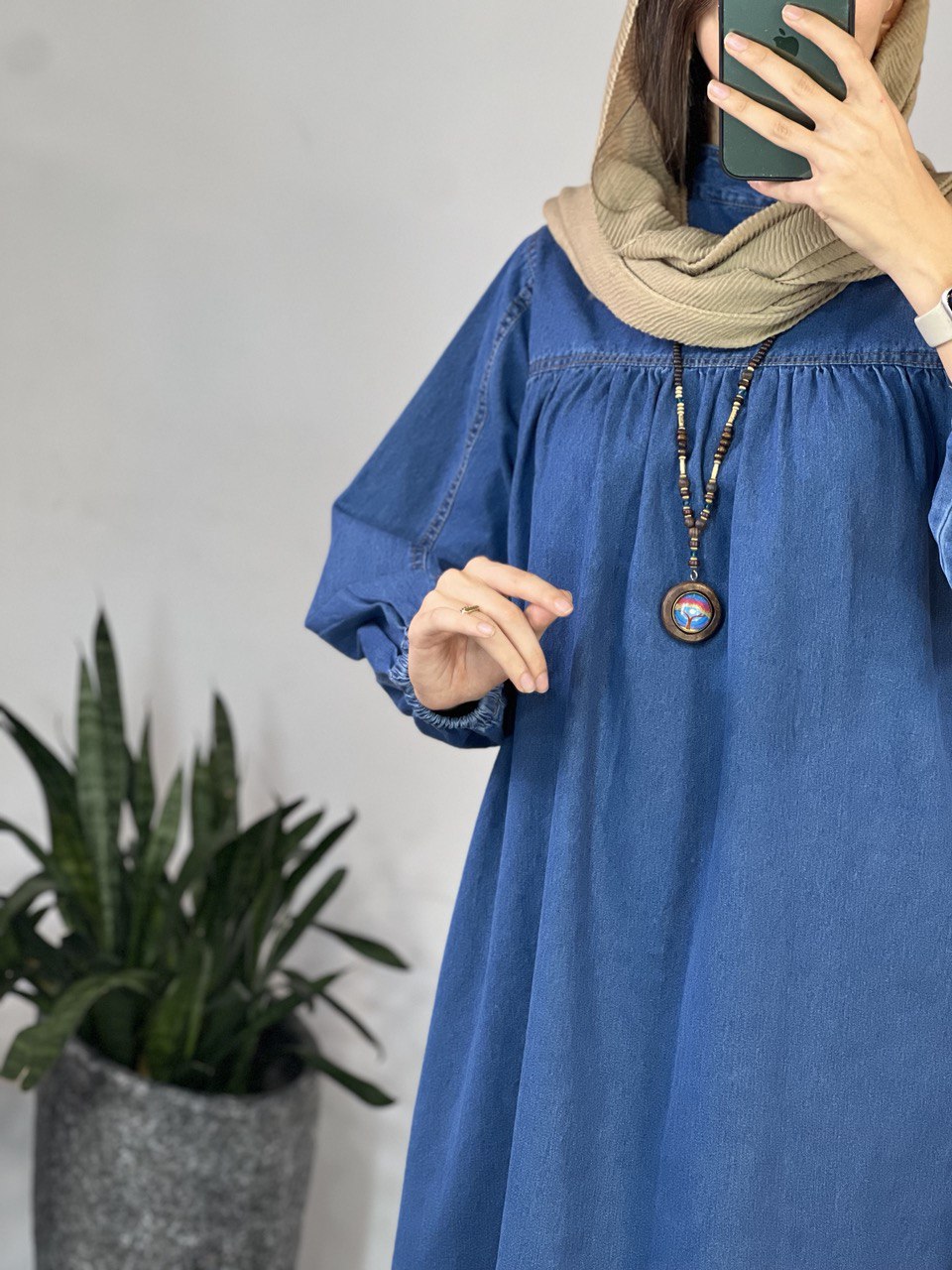 پیراهن مانتویی جین کاغذی