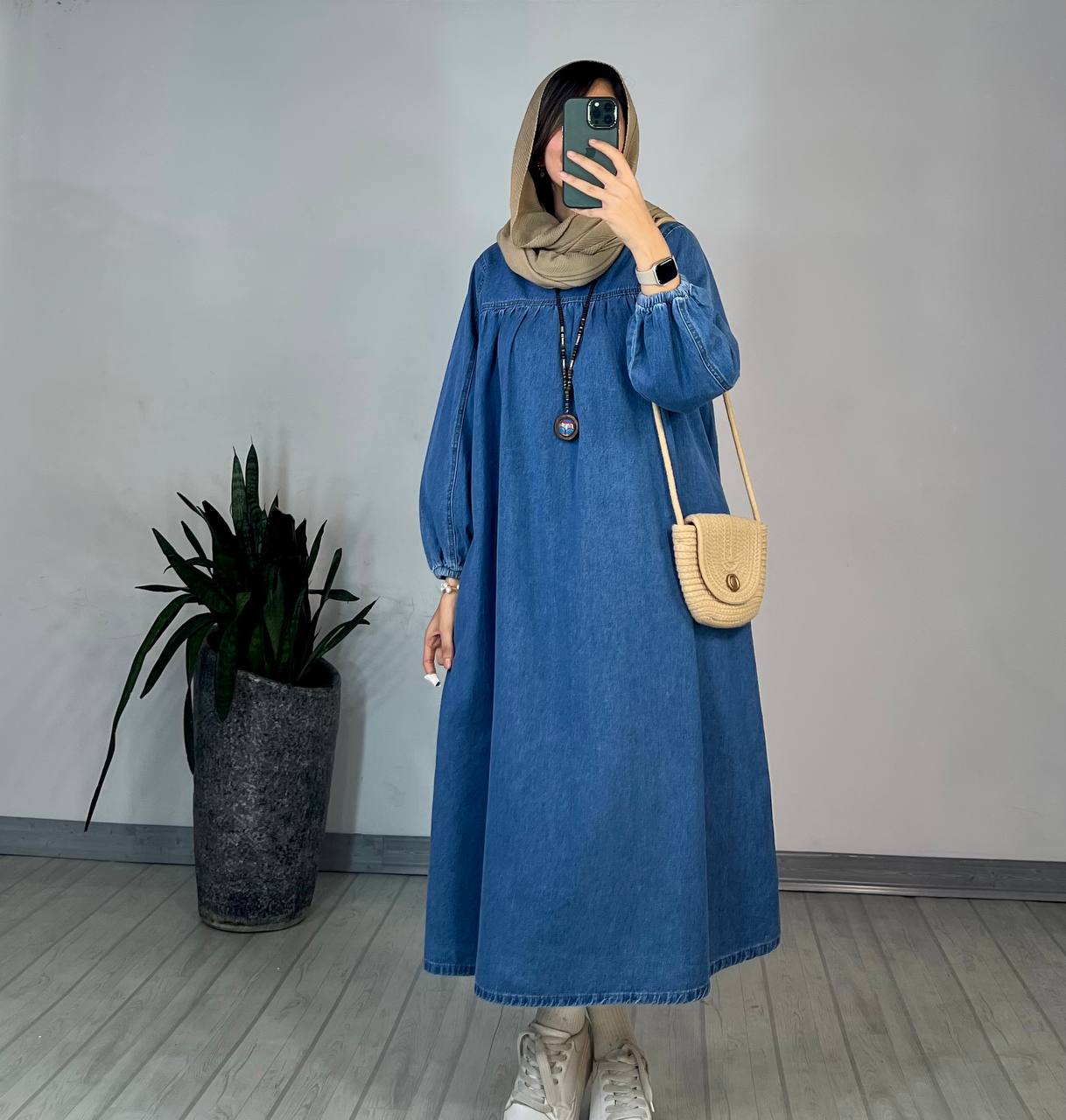 پیراهن مانتویی جین کاغذی 2