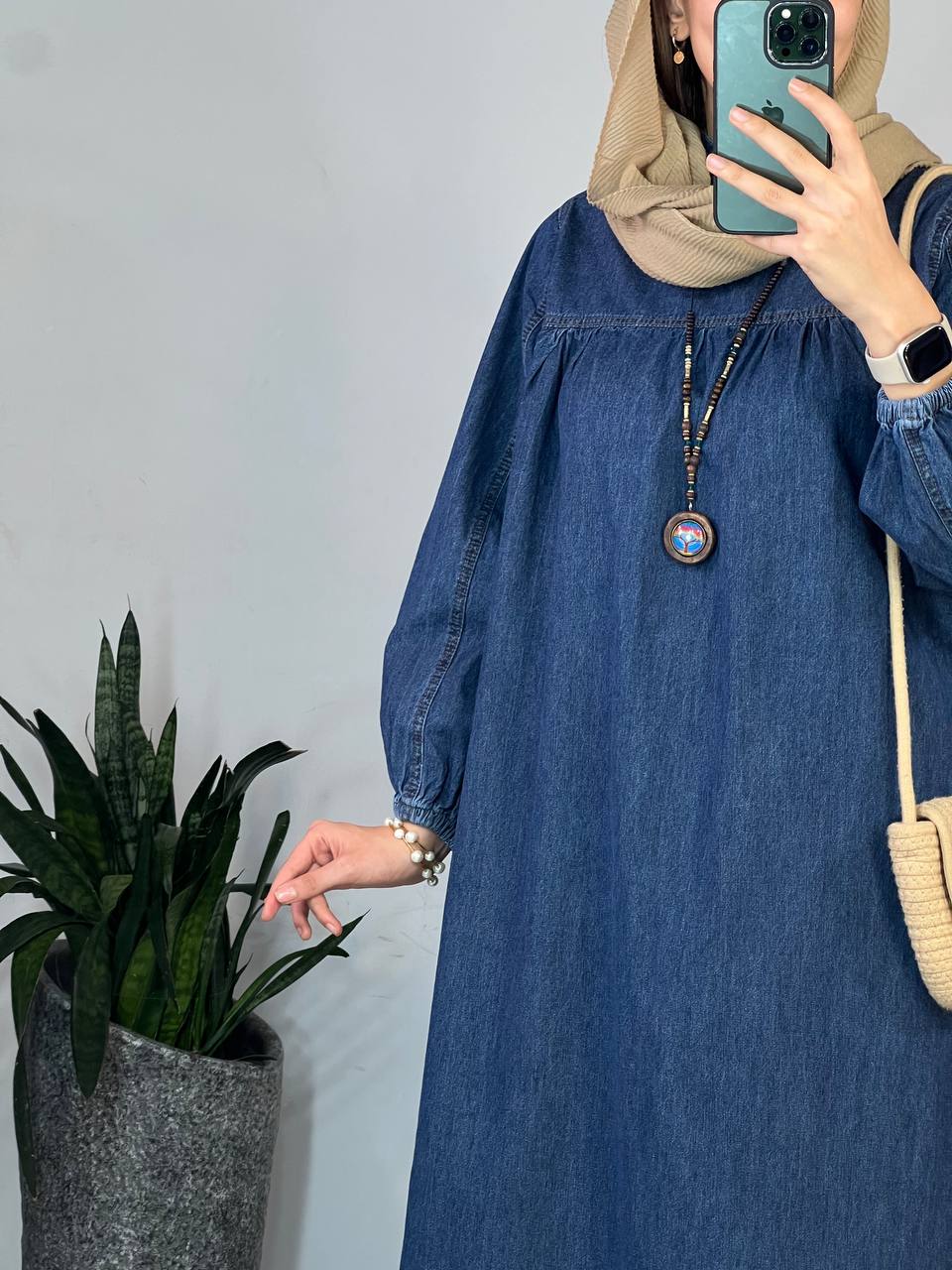 پیراهن مانتویی جین کاغذی 4