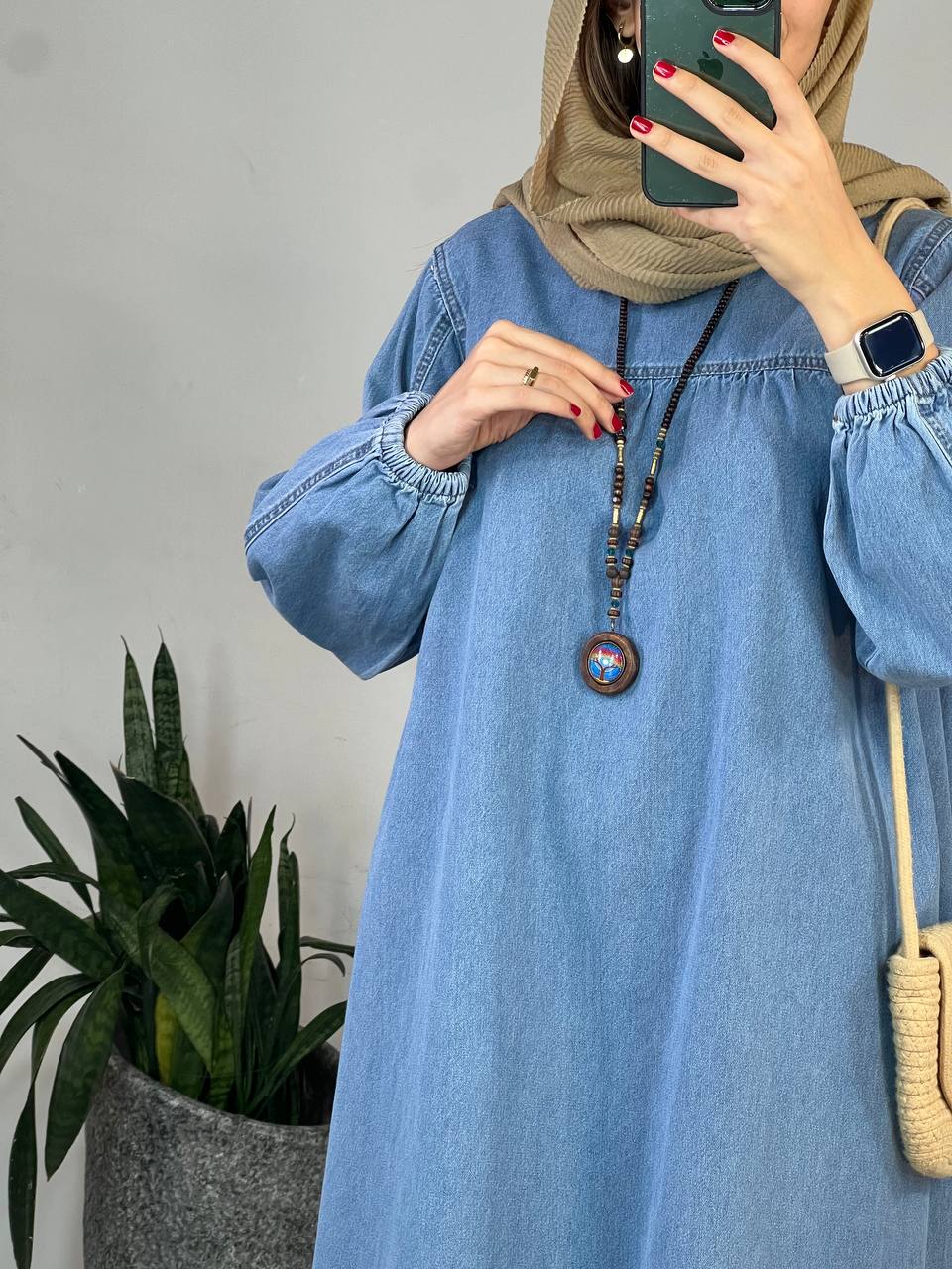 پیراهن مانتویی جین کاغذی 4