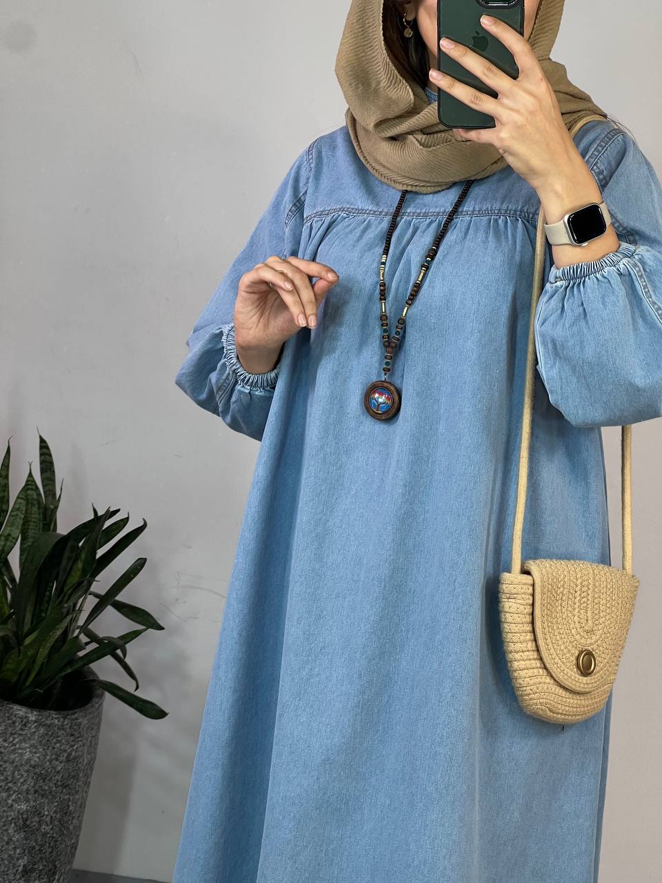 پیراهن مانتویی جین کاغذی(ایراد دار)