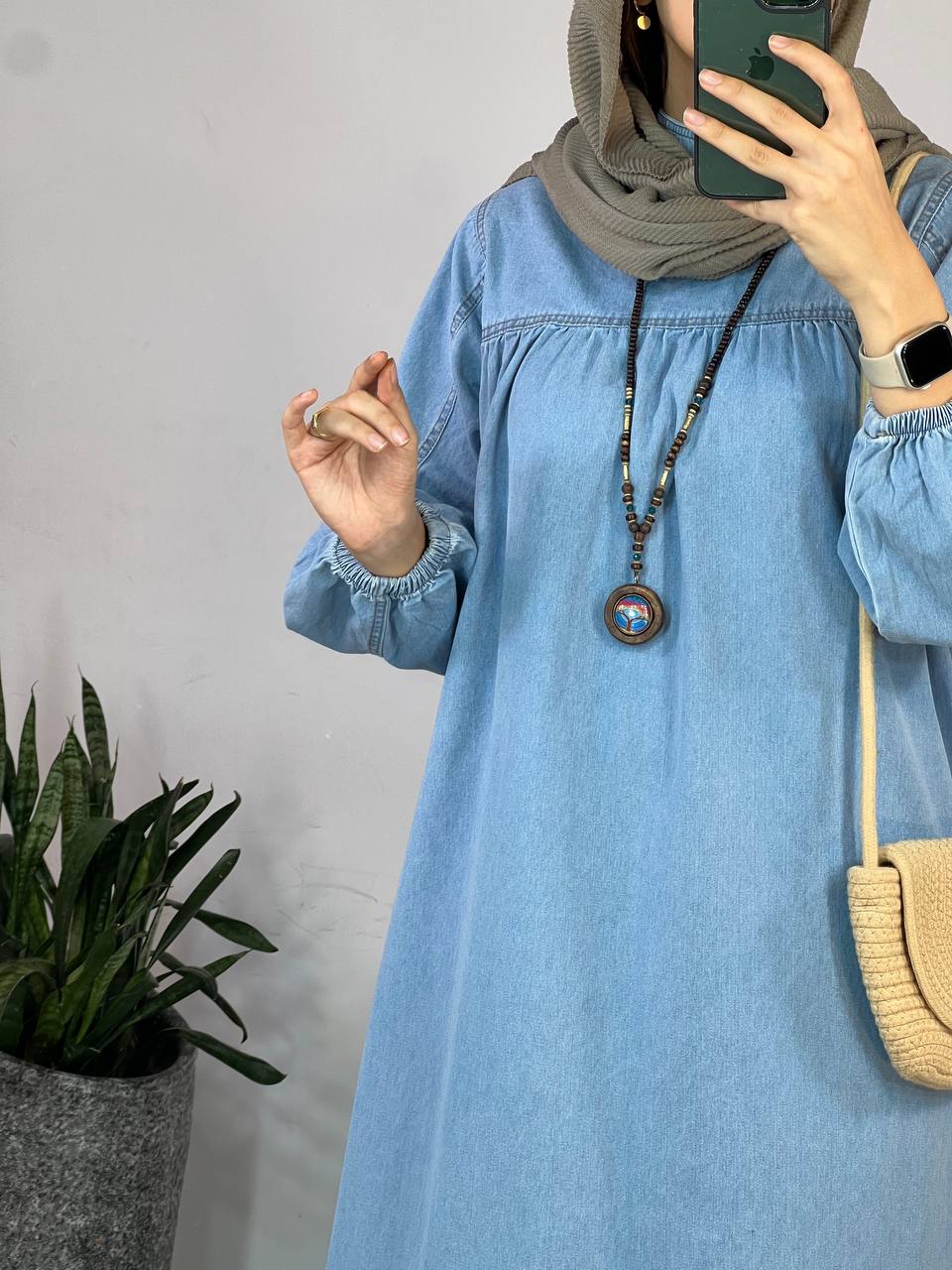 پیراهن مانتویی جین کاغذی(ایراد دار)