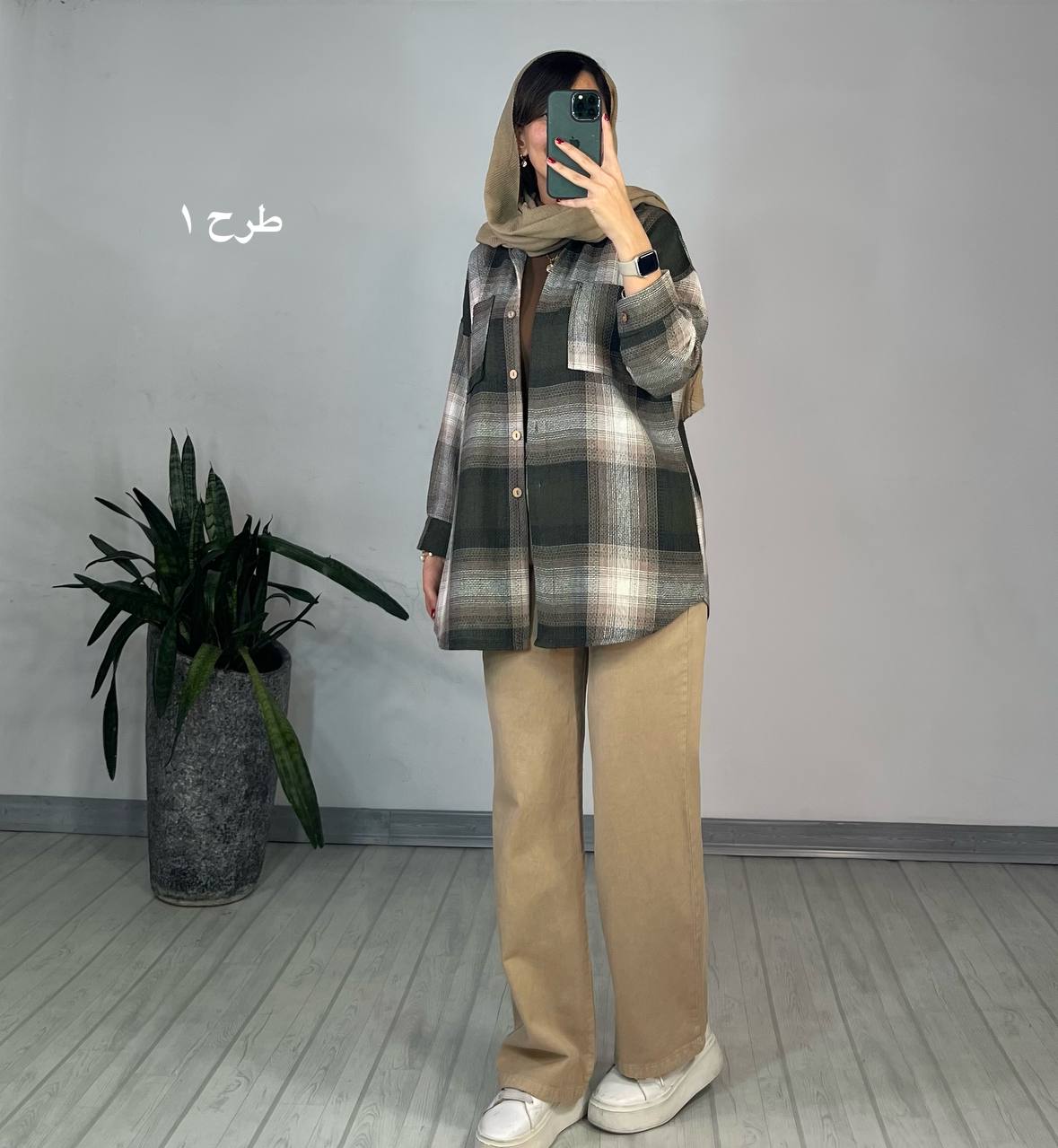 مانتو چهارخونه گلبرگ 2