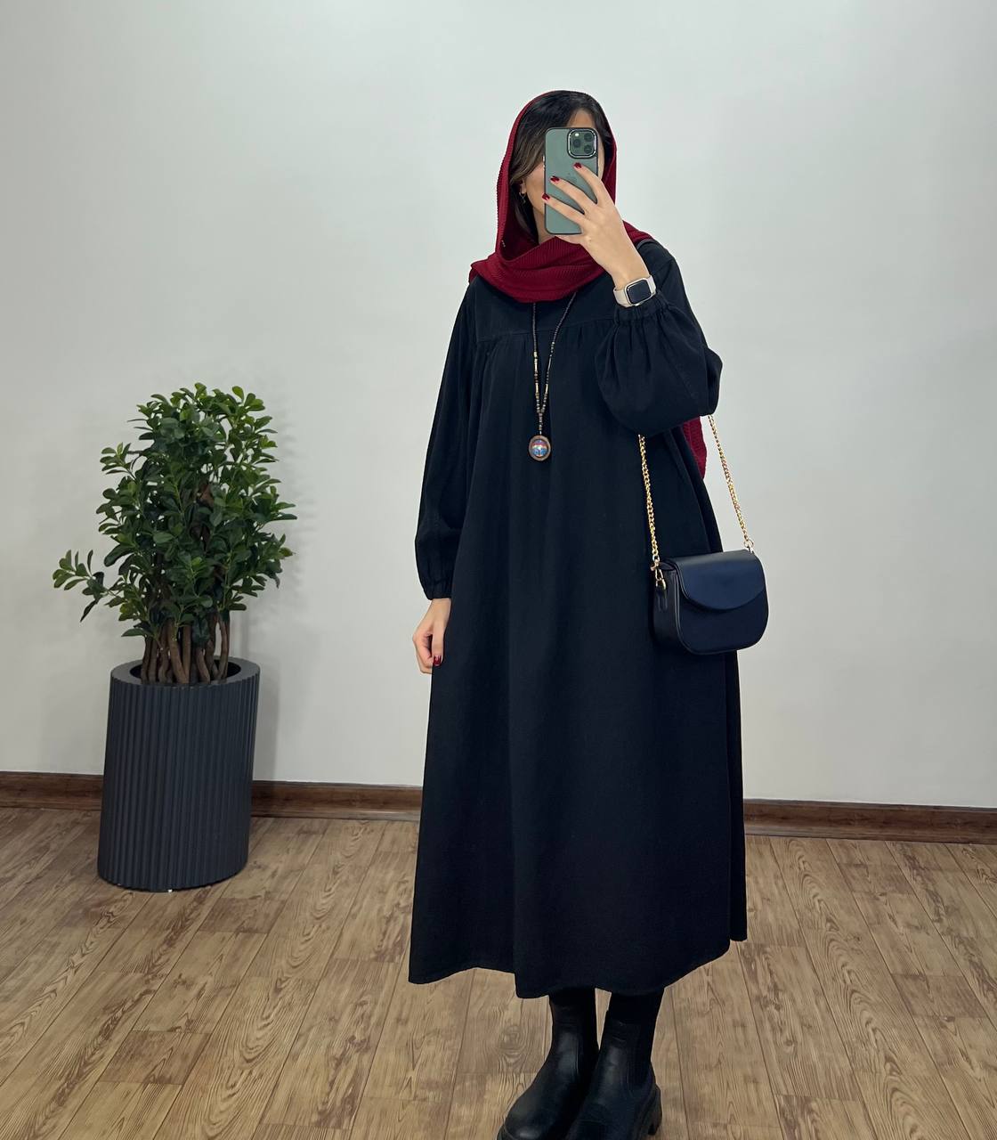 پیراهن مانتویی کتان پاییزه