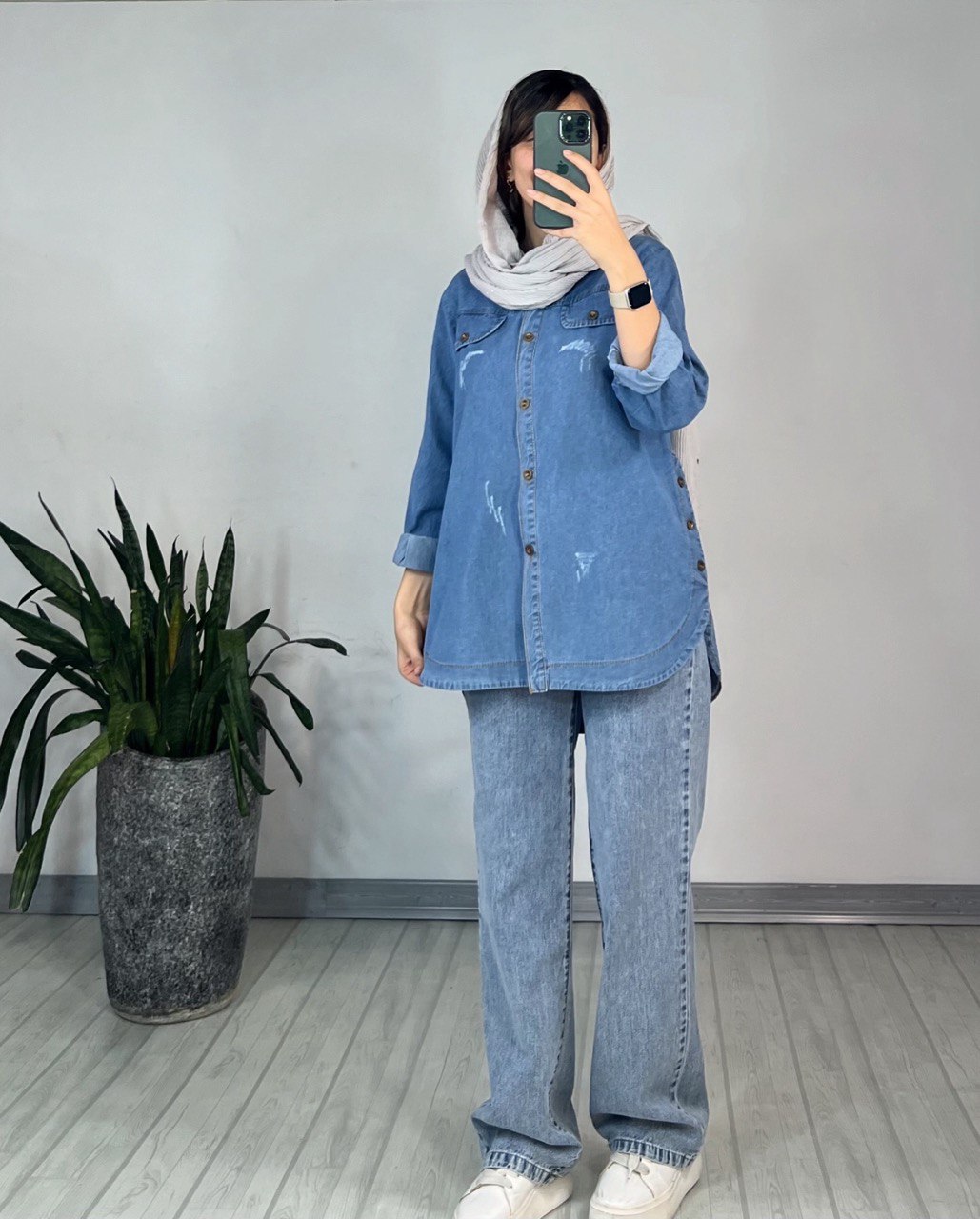 شلوار جین نیم بگ 4