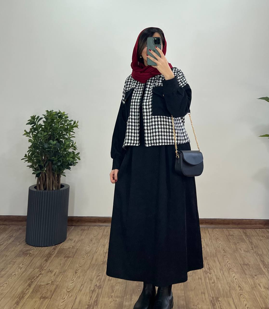 ست سارافون و کت پشمی