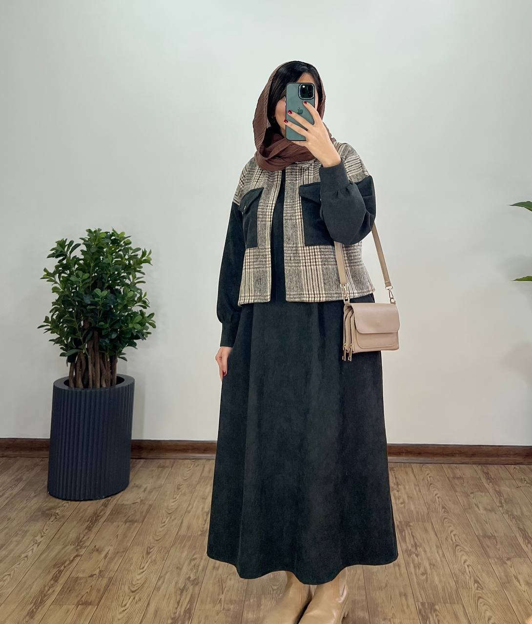 ست سارافون و کت پشمی