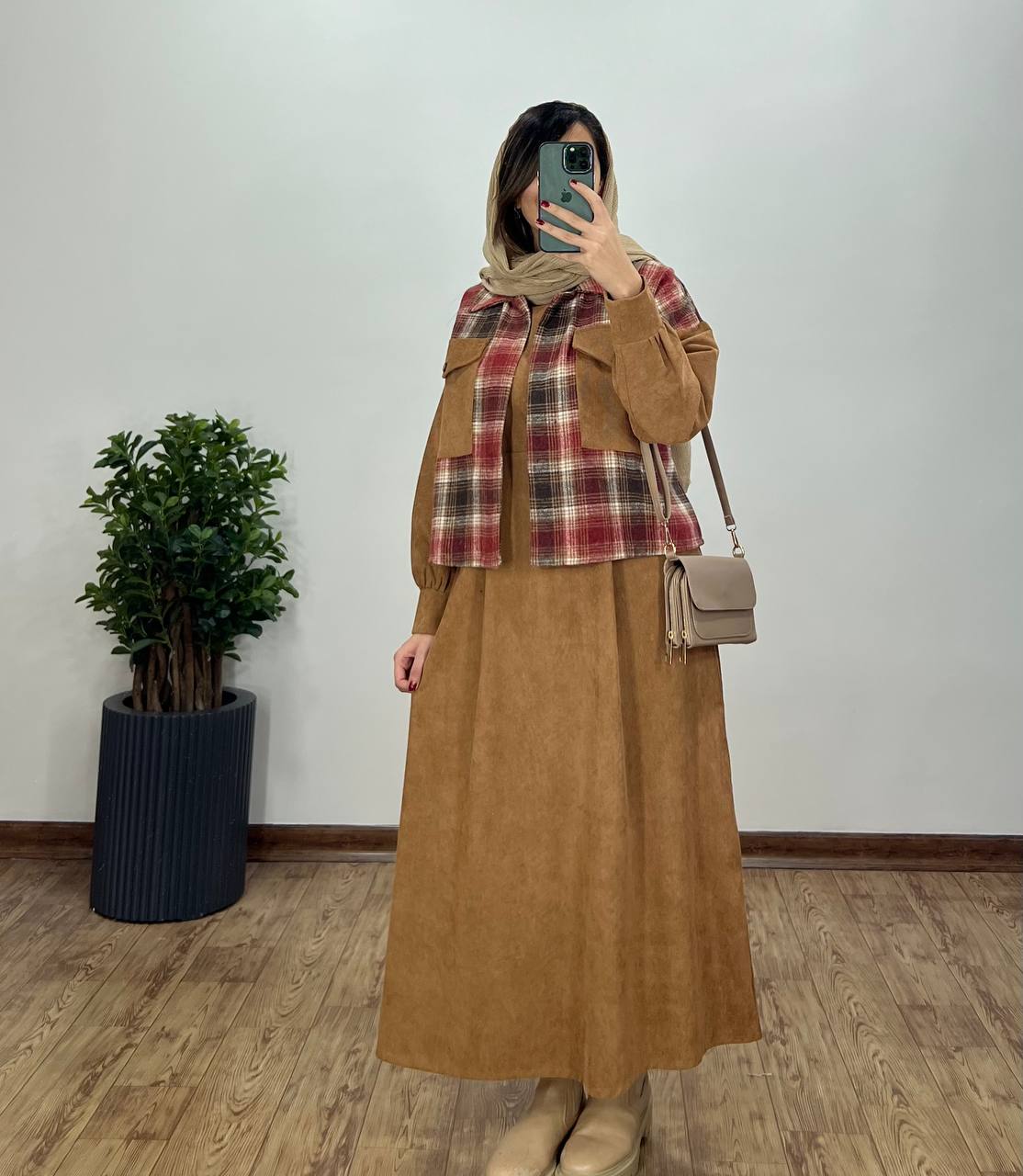 ست سارافون و کت پشمی