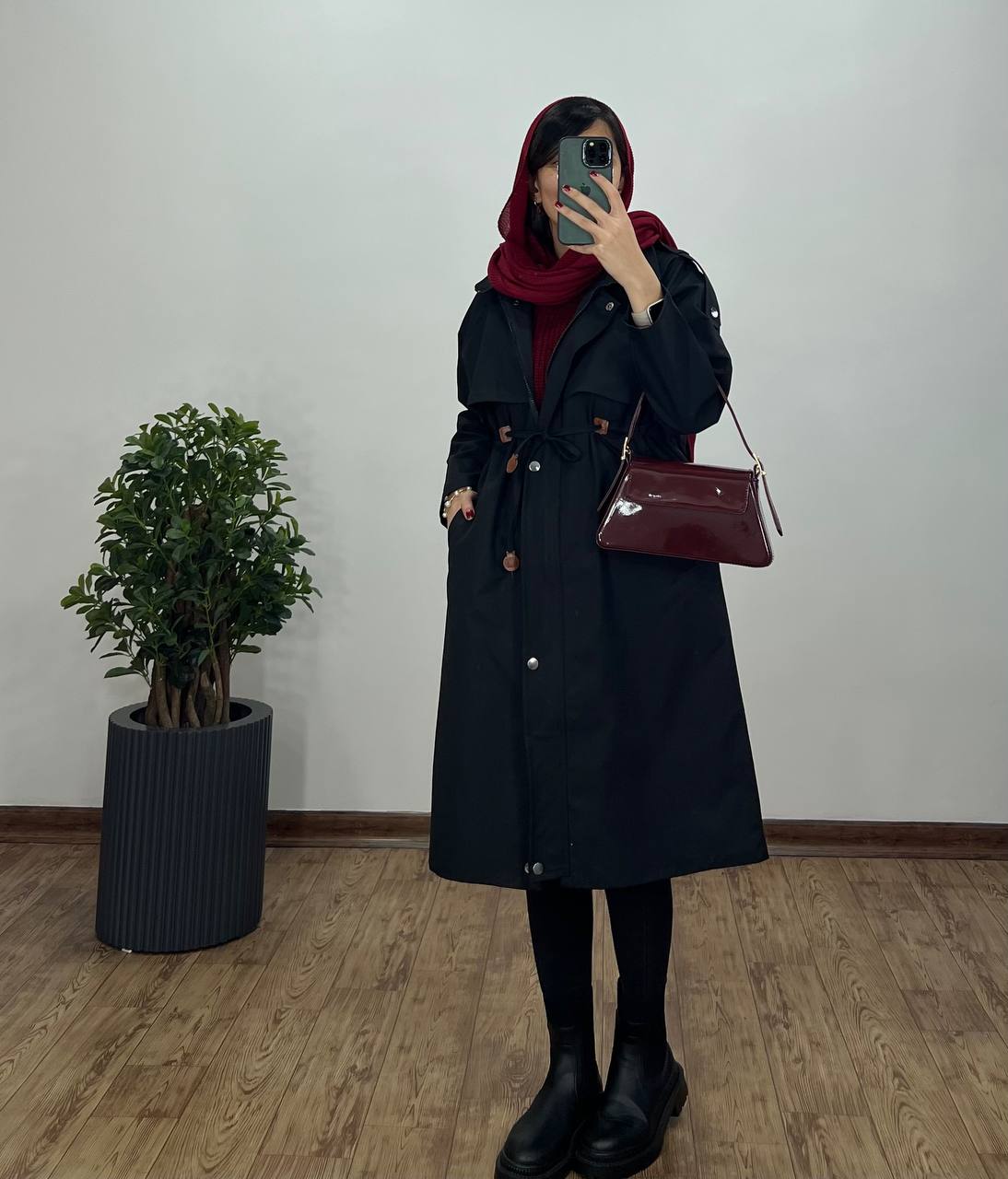 بارونی بلند کلاهدار مینو