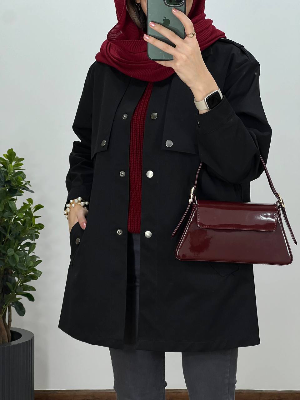 بارونی دکمه دار میلا با ارسال رایگان