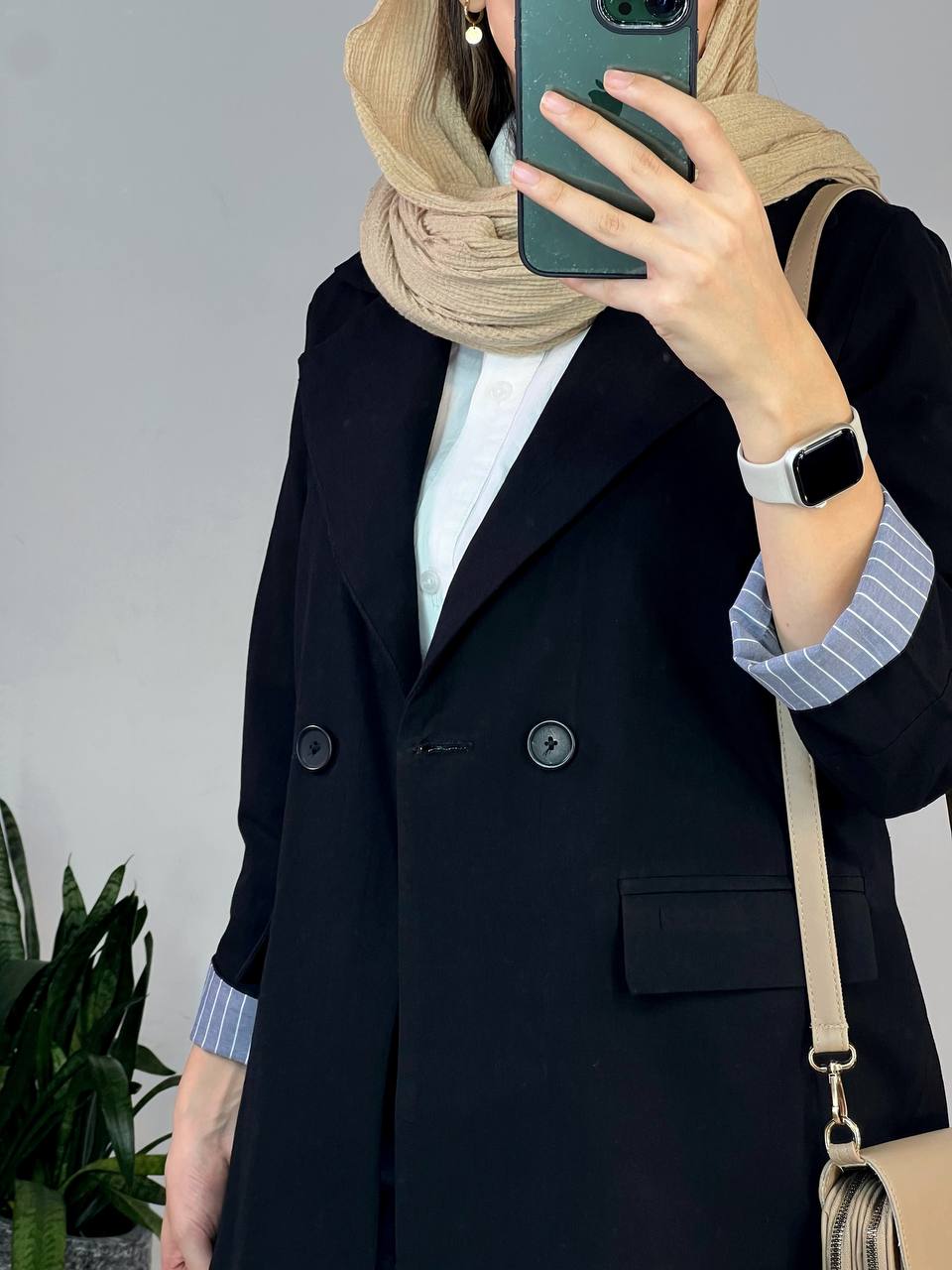 تونیک مانتویی لینن سفید 3