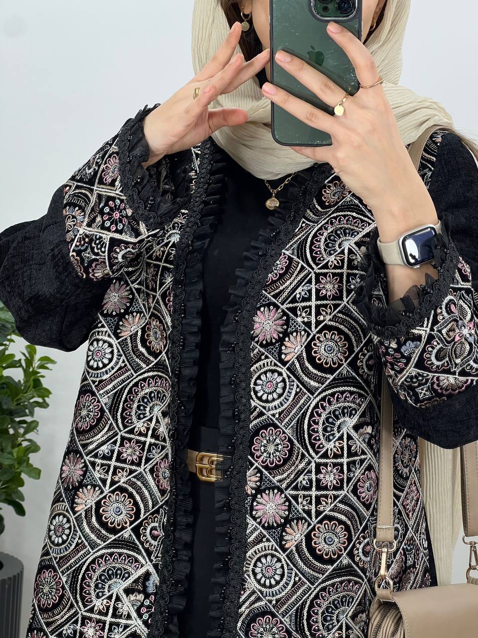 مانتو مجلسی سوزندوزی آدلین